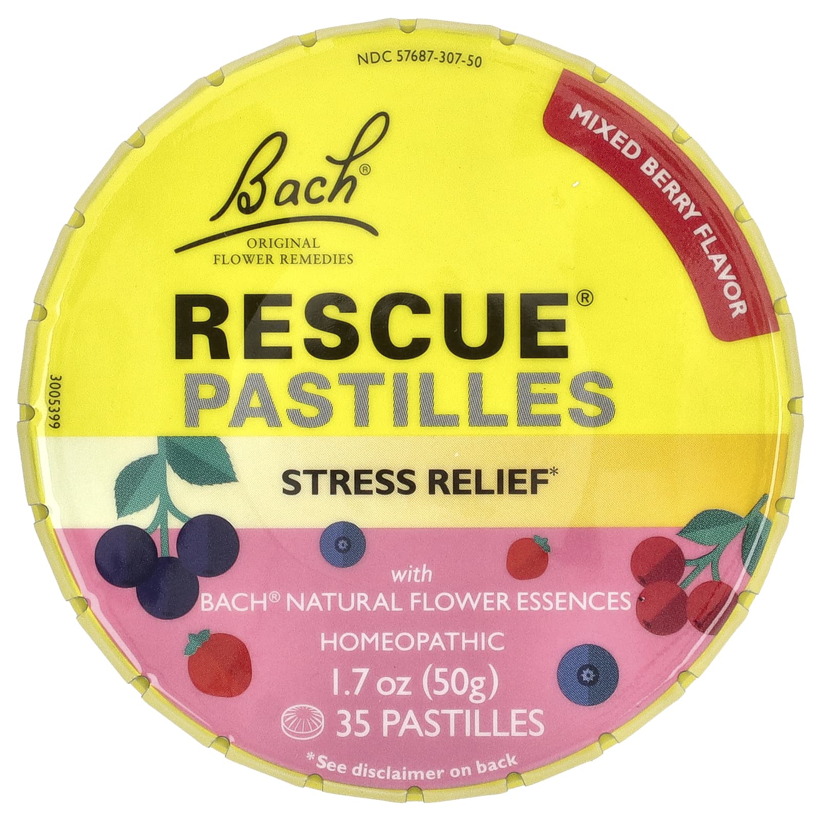 Bach Stress Relief Pastilles, Natural Anxiety Aid, Mixed Berry - Image 1