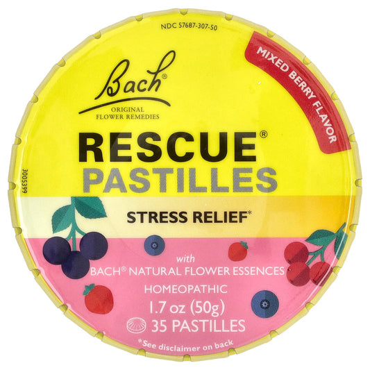 Bach Stress Relief Pastilles, Natural Anxiety Aid, Mixed Berry - Image 1