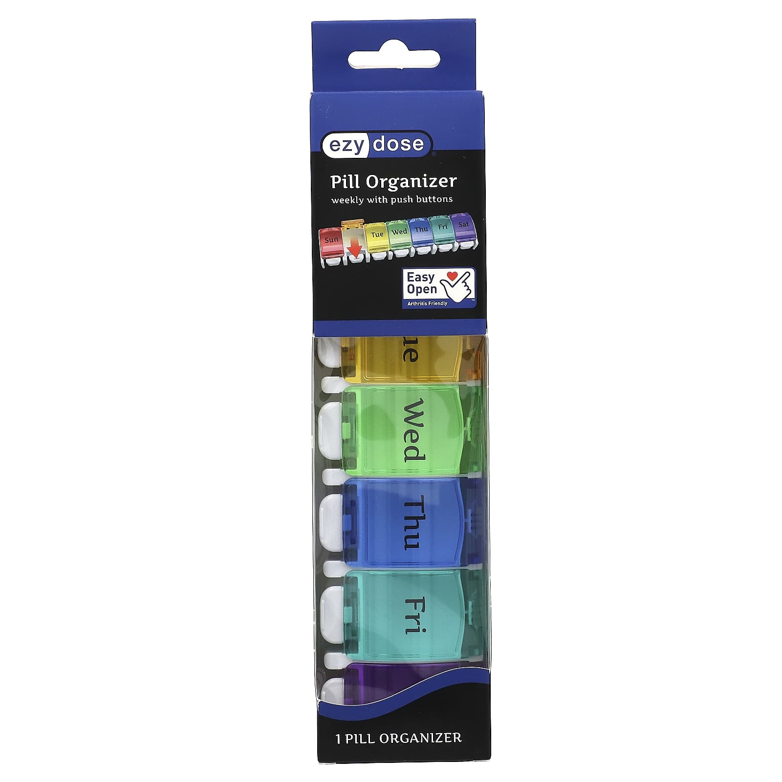 Ezy Dose Weekly Pill Organizer with Easy-Push Buttons - Image 1