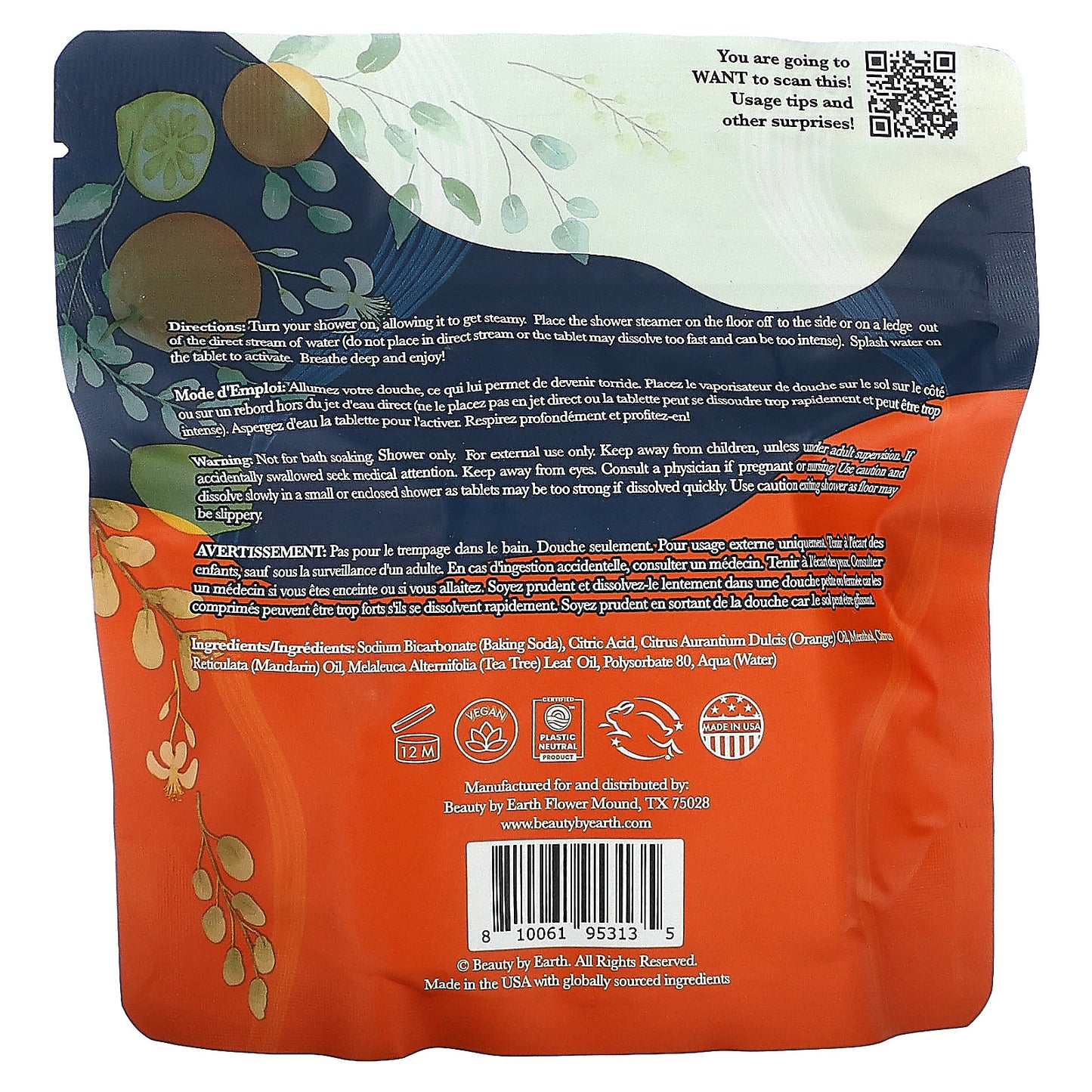 Revitalize Your Shower with Beauty By Earth Citrus Burst Steamers, 7 Tablets, 7 oz - Image 2