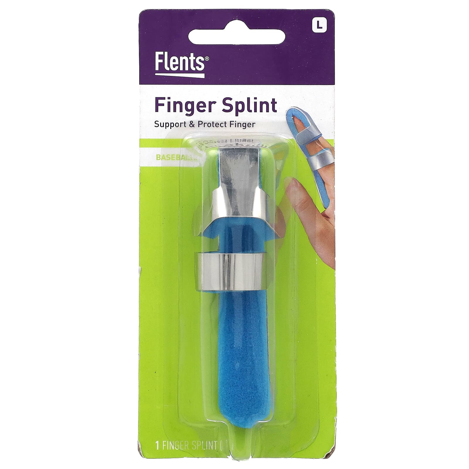 Flents Large Baseball Finger Splint, Support & Protect Injured Finger - Image 1