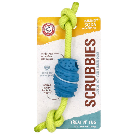 Senior Dog Dental Toy by Arm & Hammer - Treat N' Tug Toy - Image 1