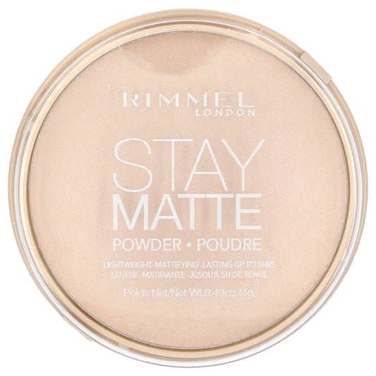 Rimmel London, Stay Matte, Lightweight Mattifying Powder, 011 Creamy Natural, 0.49 oz (14 g) - Image 1
