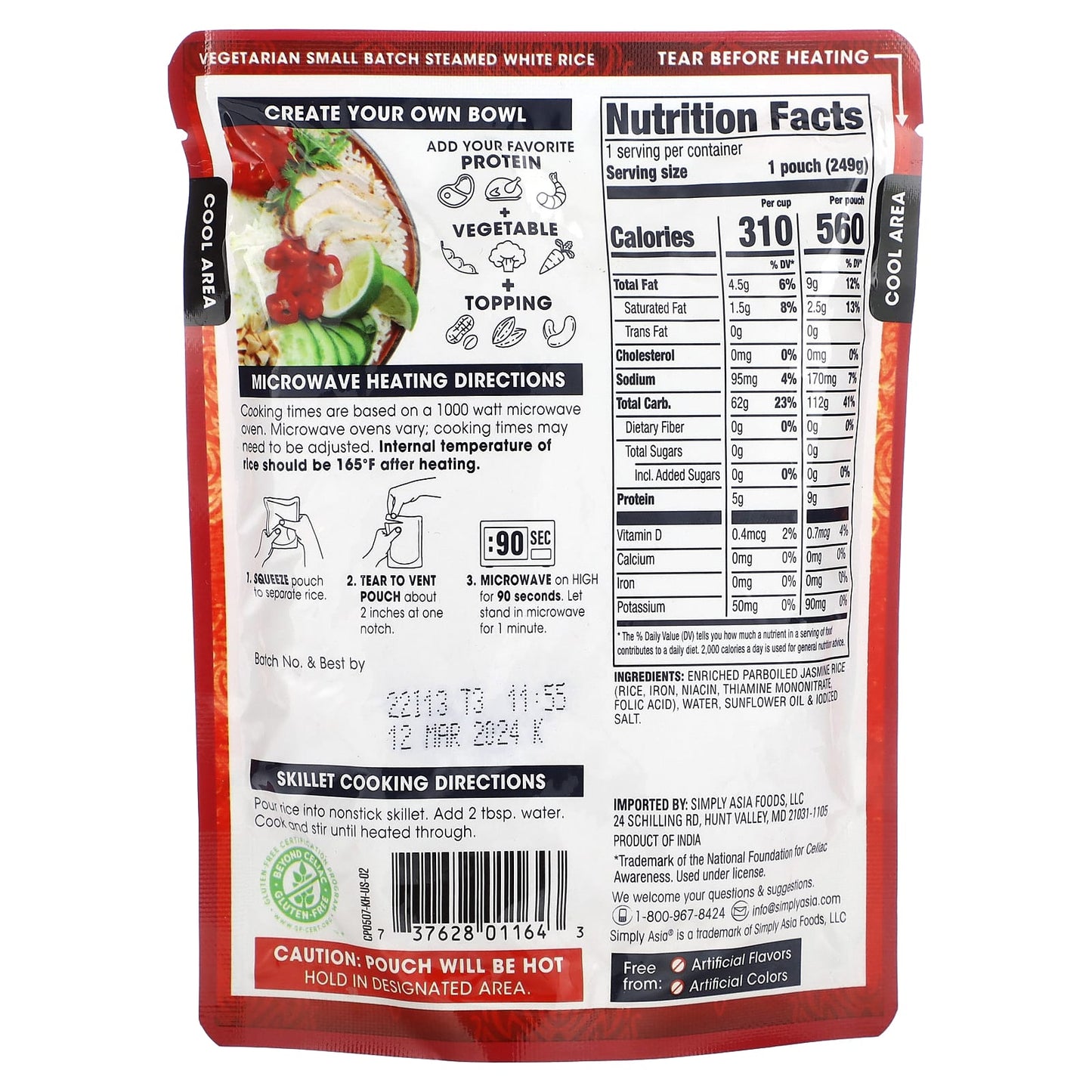 Thai Kitchen, Ready To Heat, Jasmine Rice, 8.8 oz (249 g) - Image 2