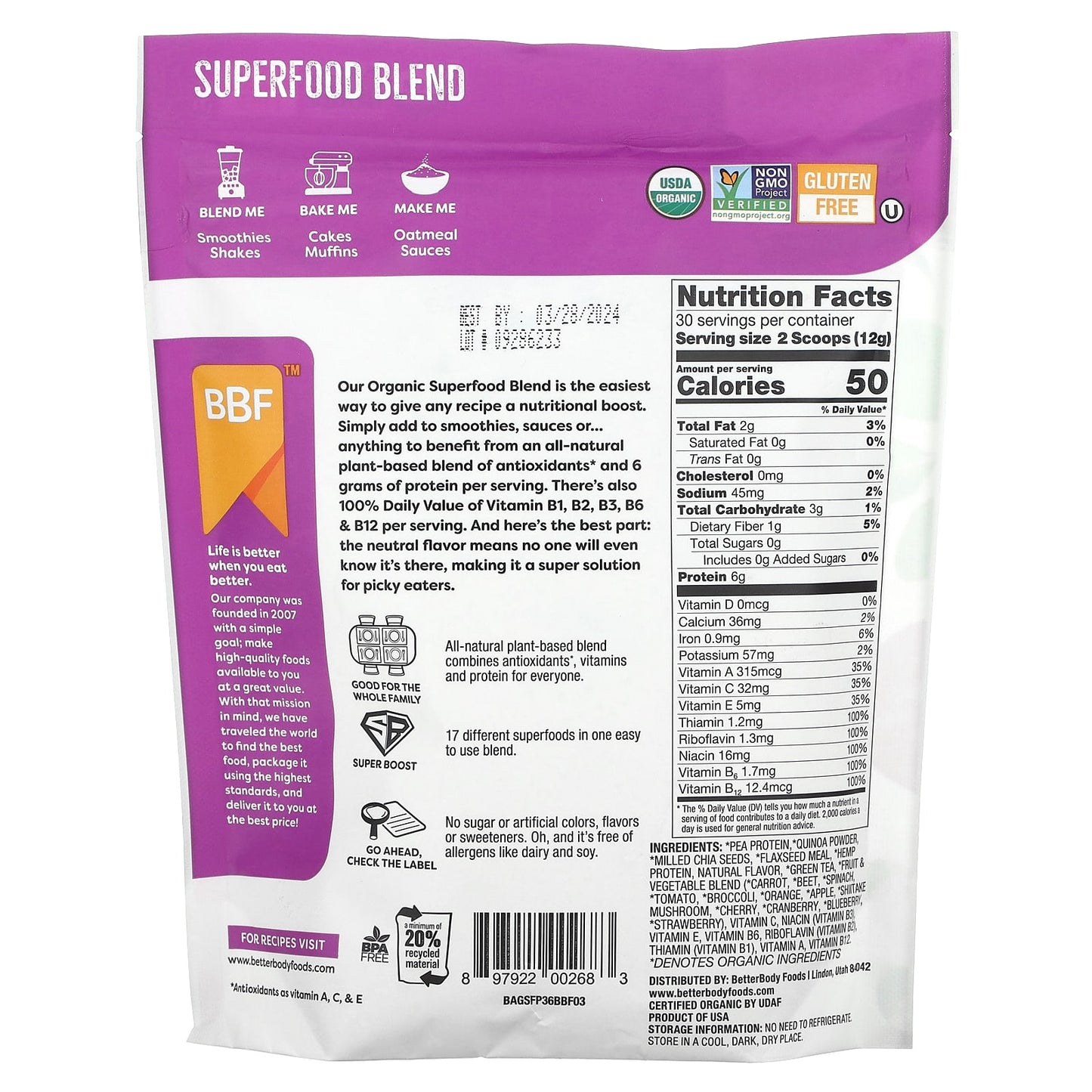 Boost Your Day with USDA Organic Superfood Blend by BetterBody Foods - Image 2
