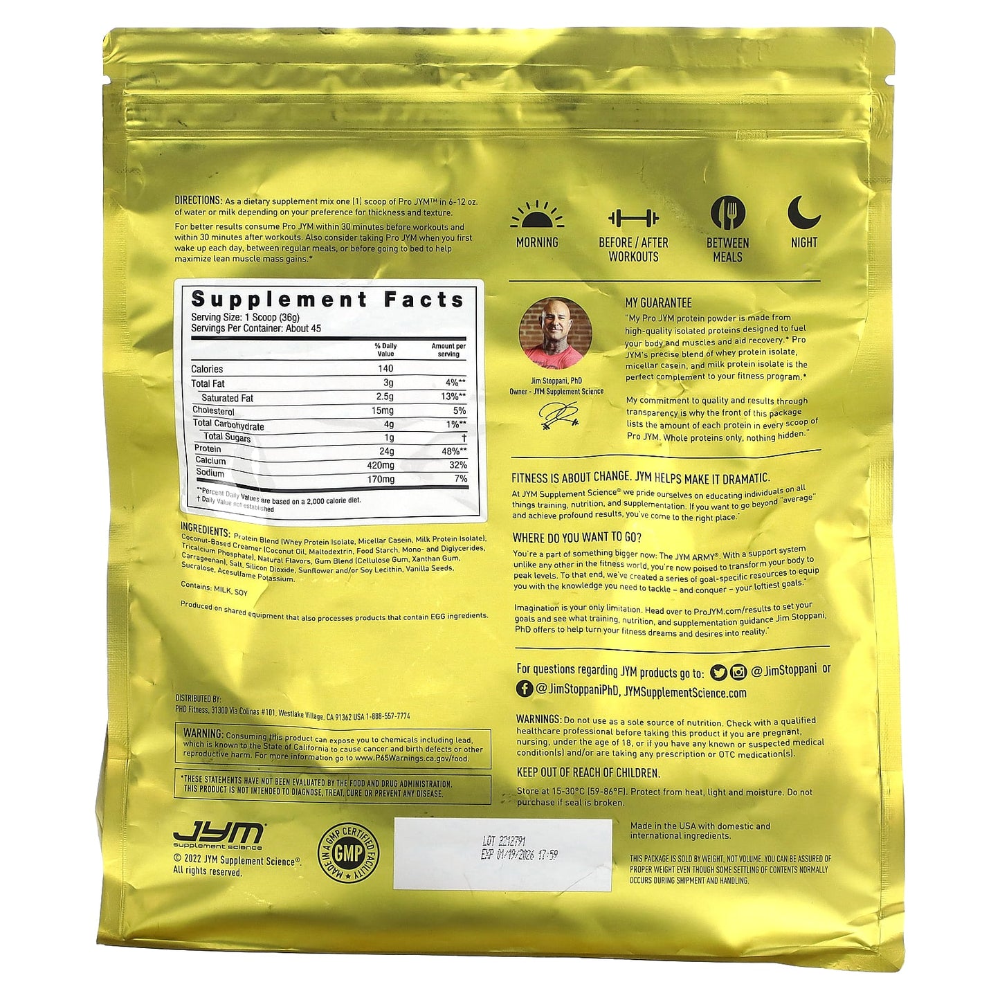 Pro JYM Ultra-Premium Tahitian Vanilla Bean Protein Powder 3.6 lb - Image 2