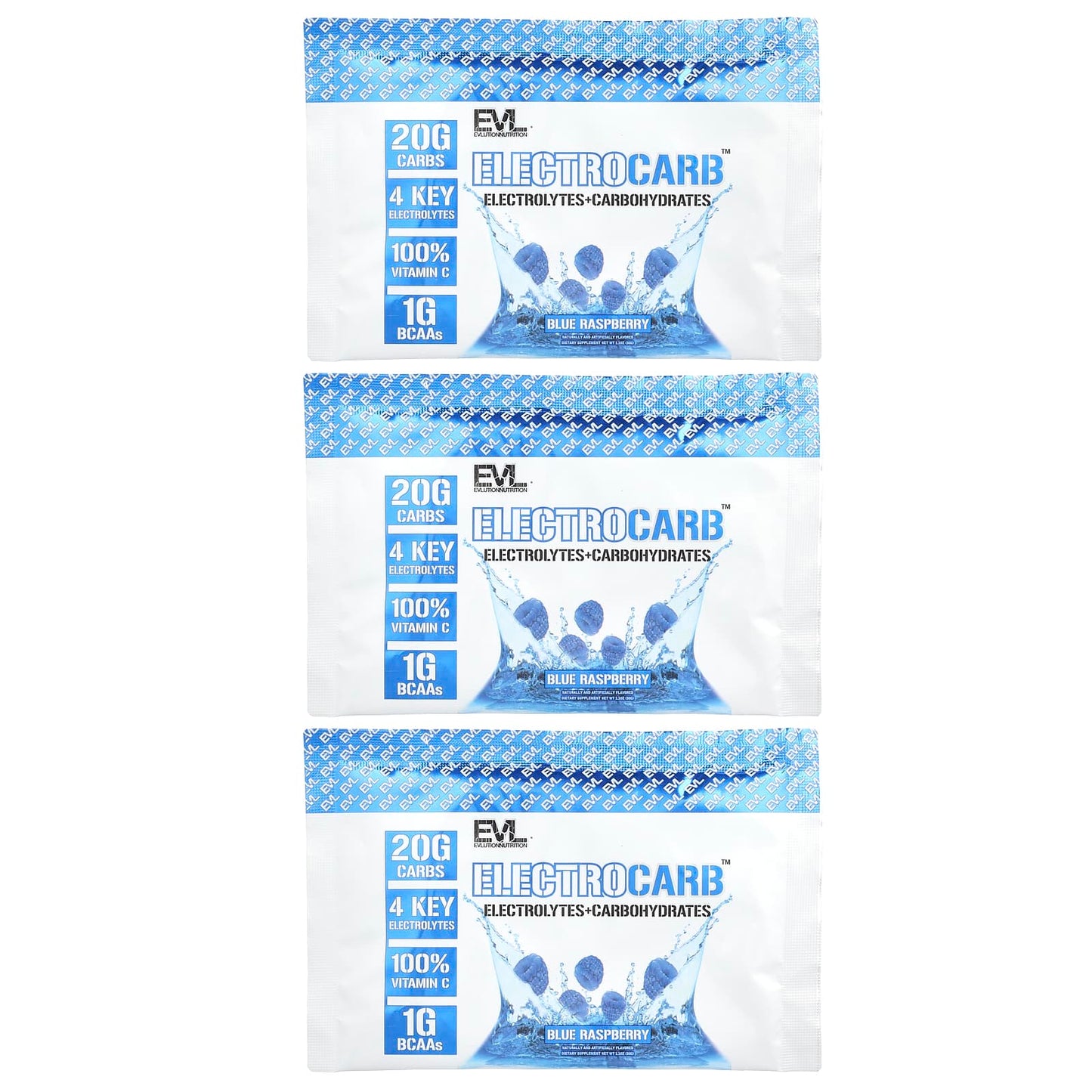 EVLution Nutrition ElectroCarb Blue Raspberry, 30g Workout Supplement - Image 1
