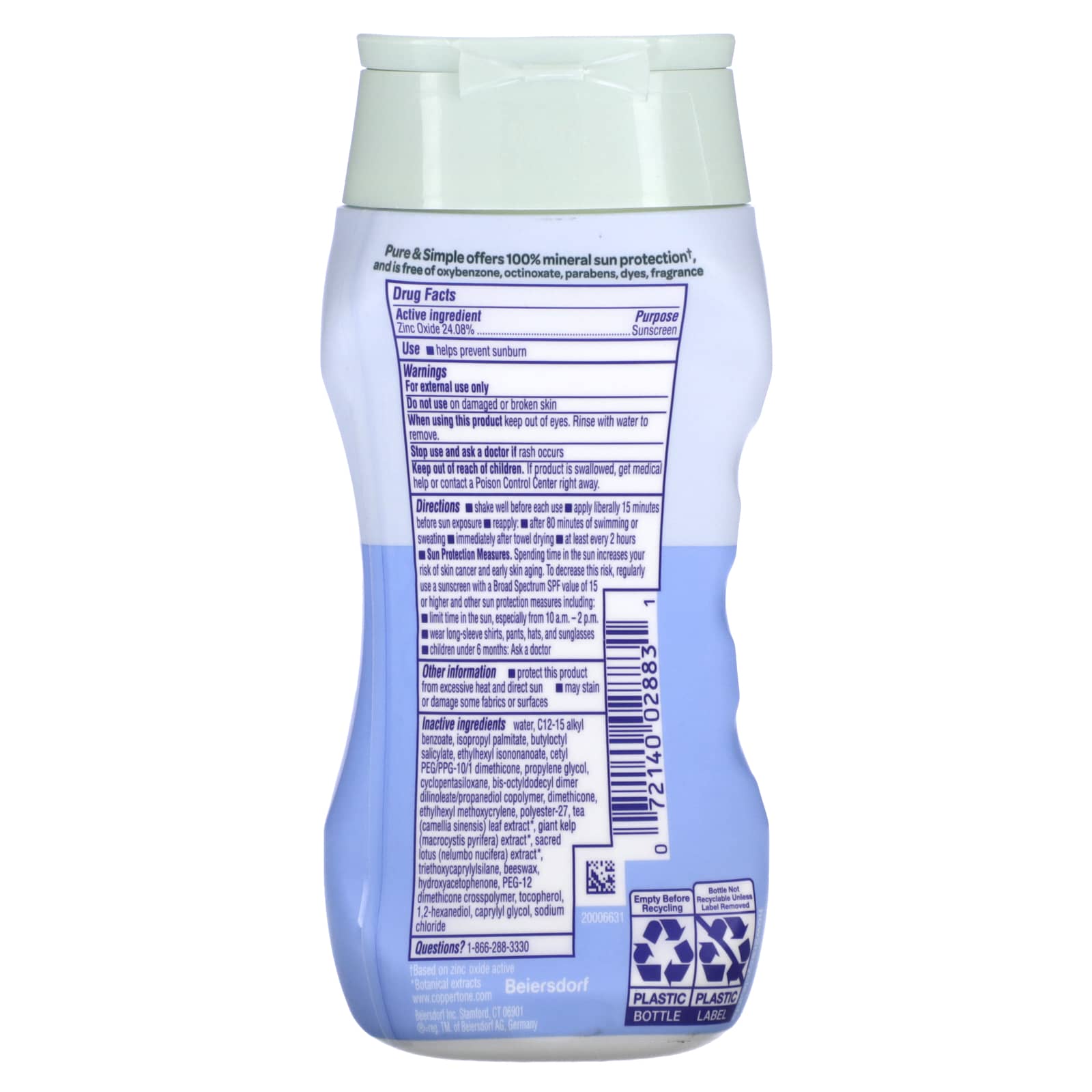 Coppertone Pure & Simple SPF 50 Mineral Sunscreen, 6 fl oz - Image 2