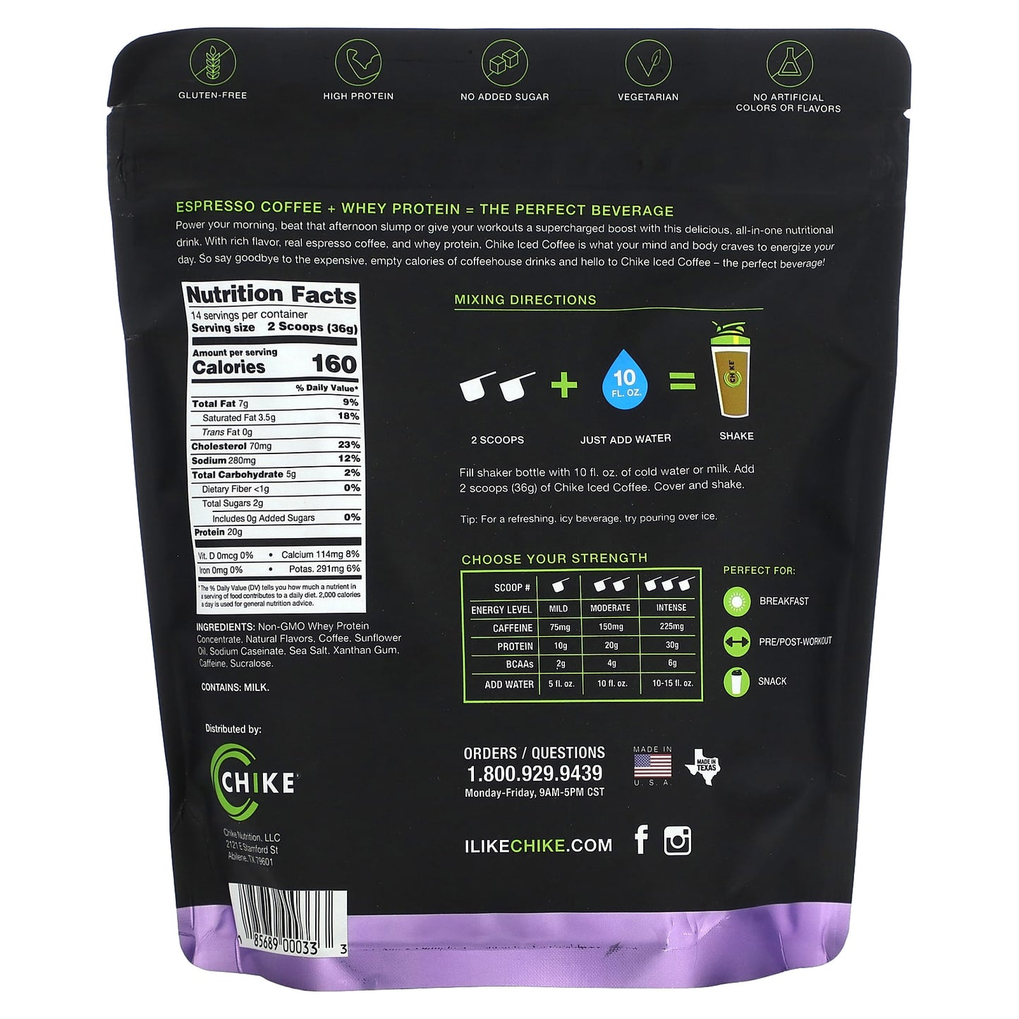 High Protein Iced Coffee with Real Espresso & Whey Protein by Chike Nutrition - Image 2
