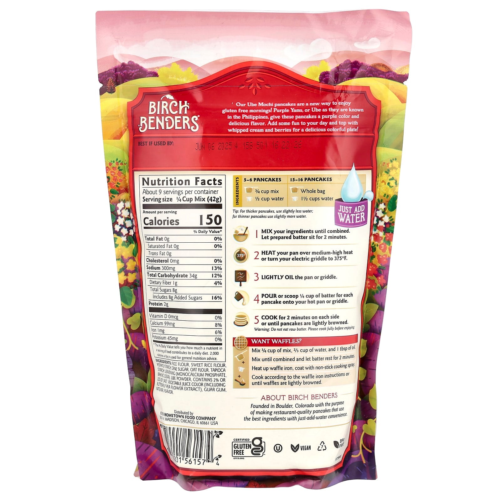 Ube Mochi Gluten-Free Pancake & Waffle Mix by Birch Benders - Image 2