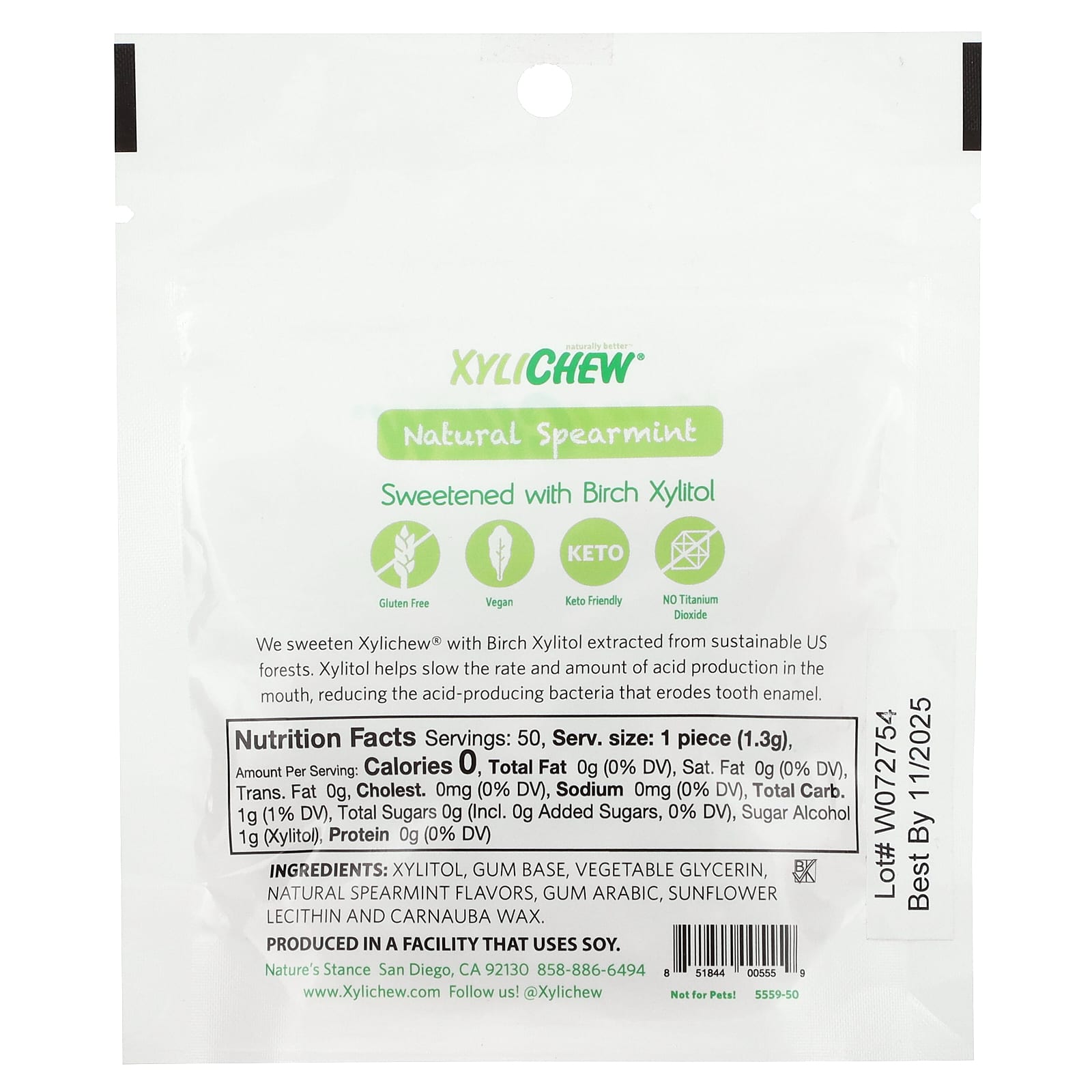 XyliDENT, Xylichew, Natural Spearmint, 50 Pieces, 2.29 oz (65 g) - Image 2