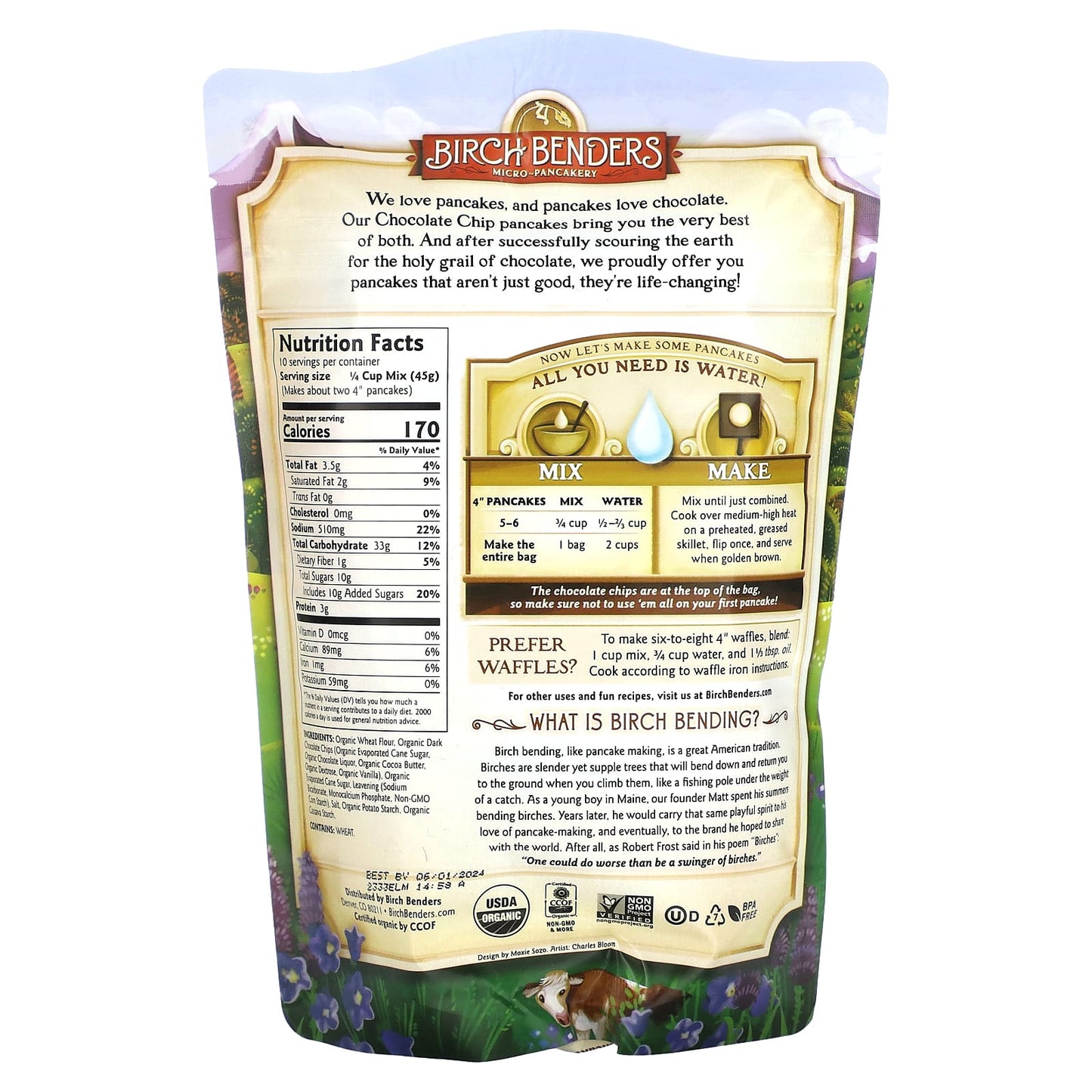 Organic Chocolate Chip Pancake & Waffle Mix by Birch Benders - Image 2