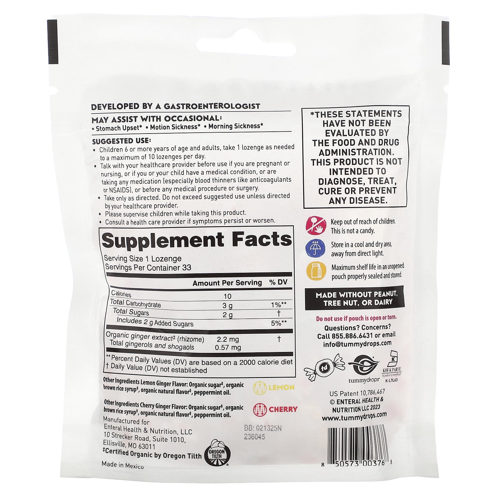 Tummydrops, Organic Ginger Variety Pack, 33 Lozenges - Image 2
