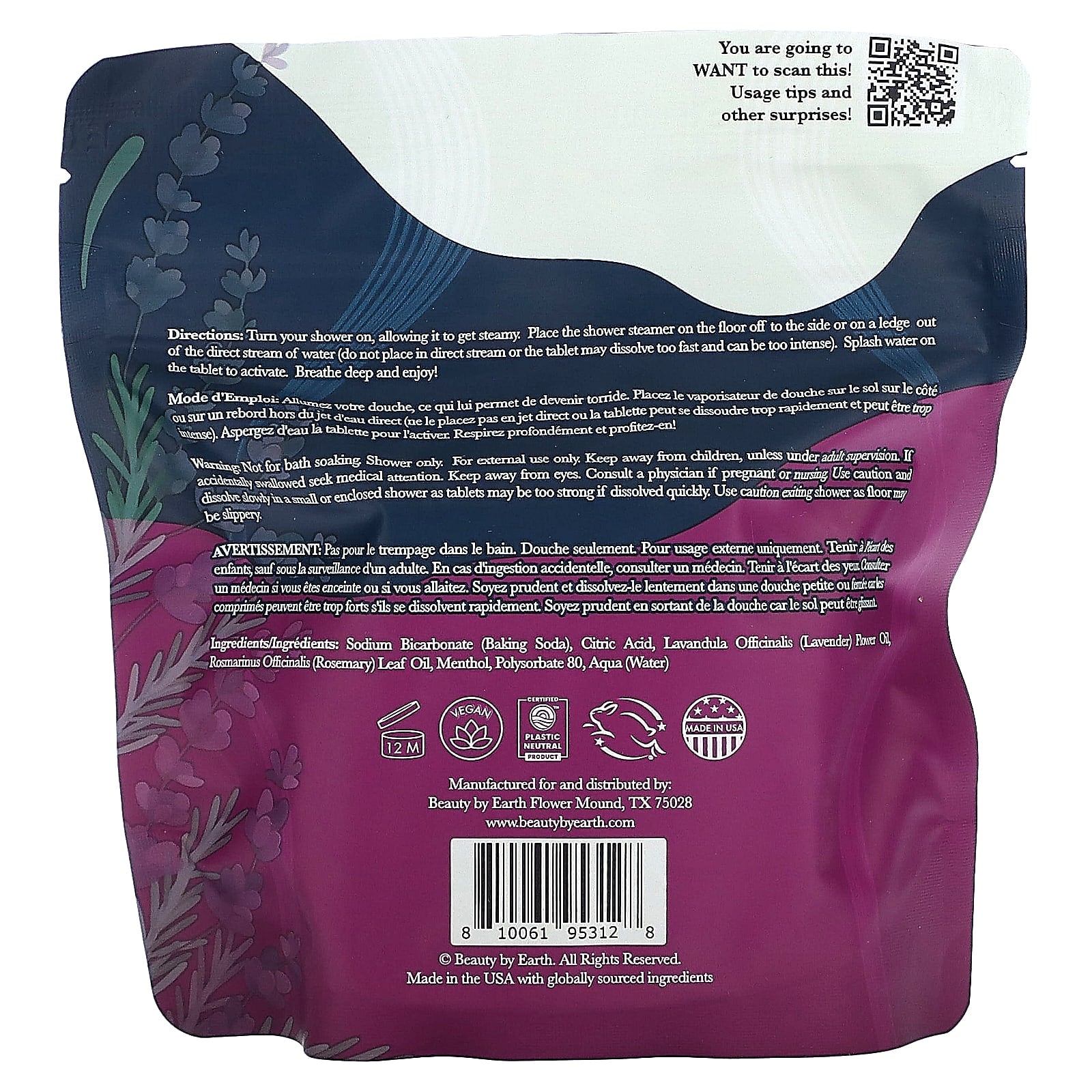 Lavender Rosemary Shower Steamers for Relaxation & Sinus Relief - Image 2