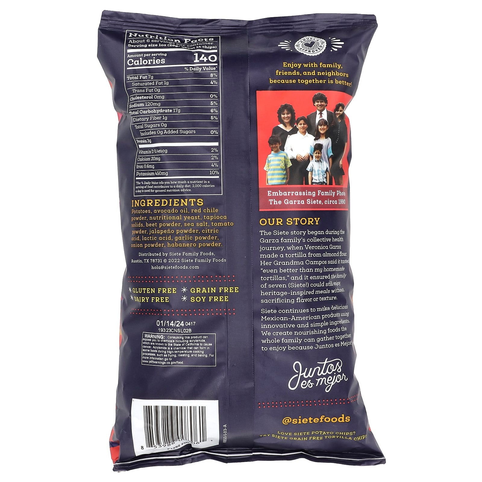 Siete, Potato Chips, Fuego , 5.5 Oz (156 g) - Image 2