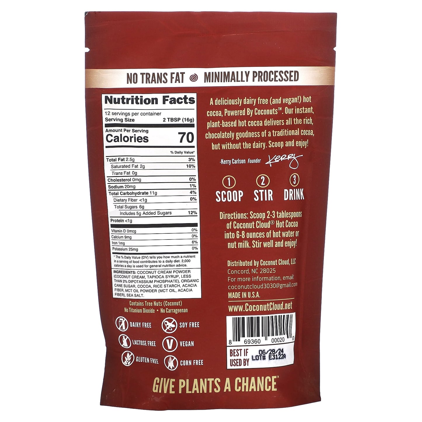 Coconut Cloud Vegan Hot Cocoa, Original, 7 oz - Dairy Free, Plant-Based - Image 2
