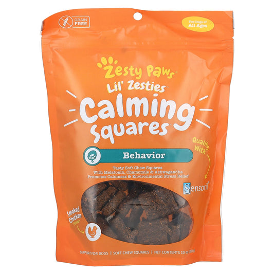 Zesty Paws, Lil' Zesties, Calming Squares, For Dogs, All Ages, Smoked Chicken, 10 oz (283 g) - Image 1