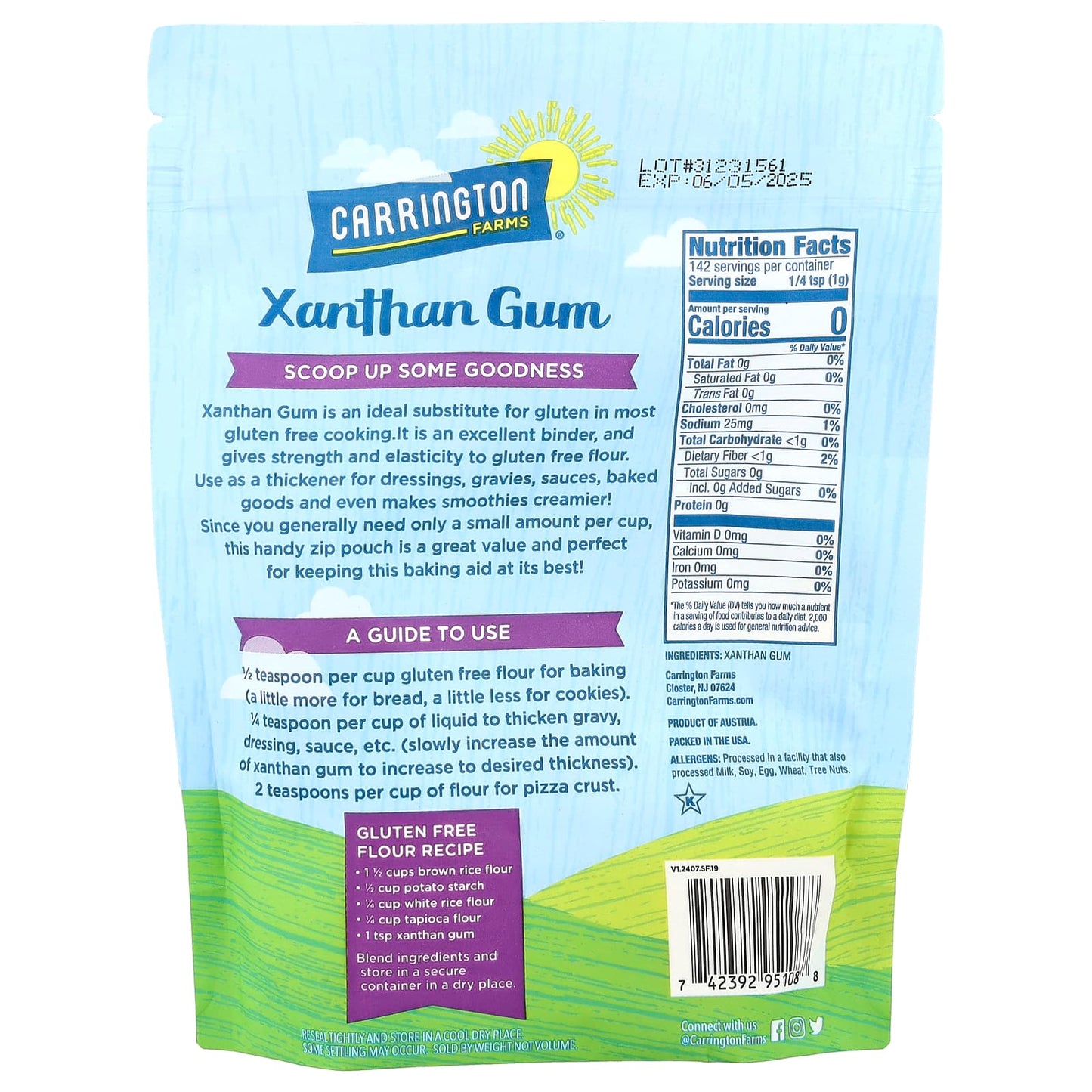 Gluten-Free Xanthan Gum by Carrington Farms, 5 oz (142g) - Image 2