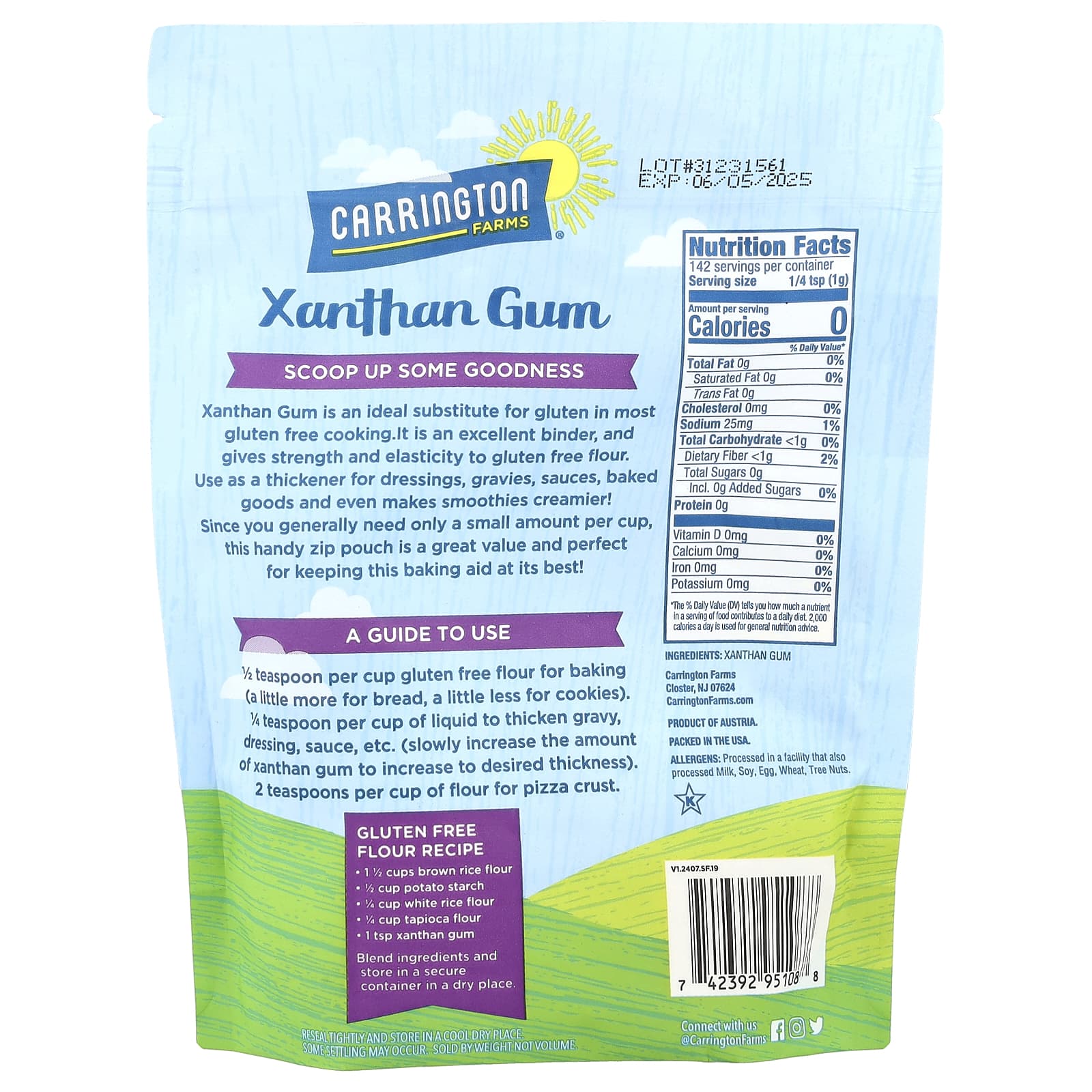 Gluten-Free Xanthan Gum by Carrington Farms, 5 oz (142g) - Image 2