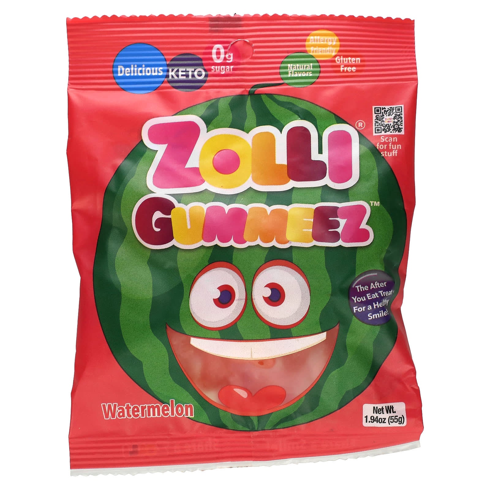 Zollipops, Zolli Gummeez, Watermelon, 1.94 oz (55 g) - Image 1