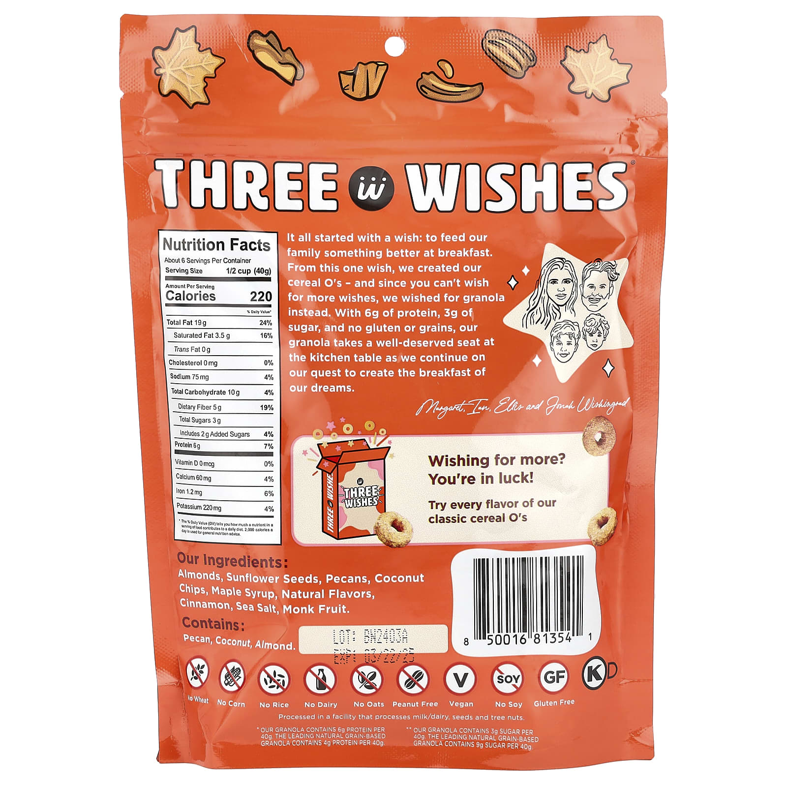 Three Wishes, Grain Free Granola, Maple Pecan, 8 oz (227 g) - Image 2