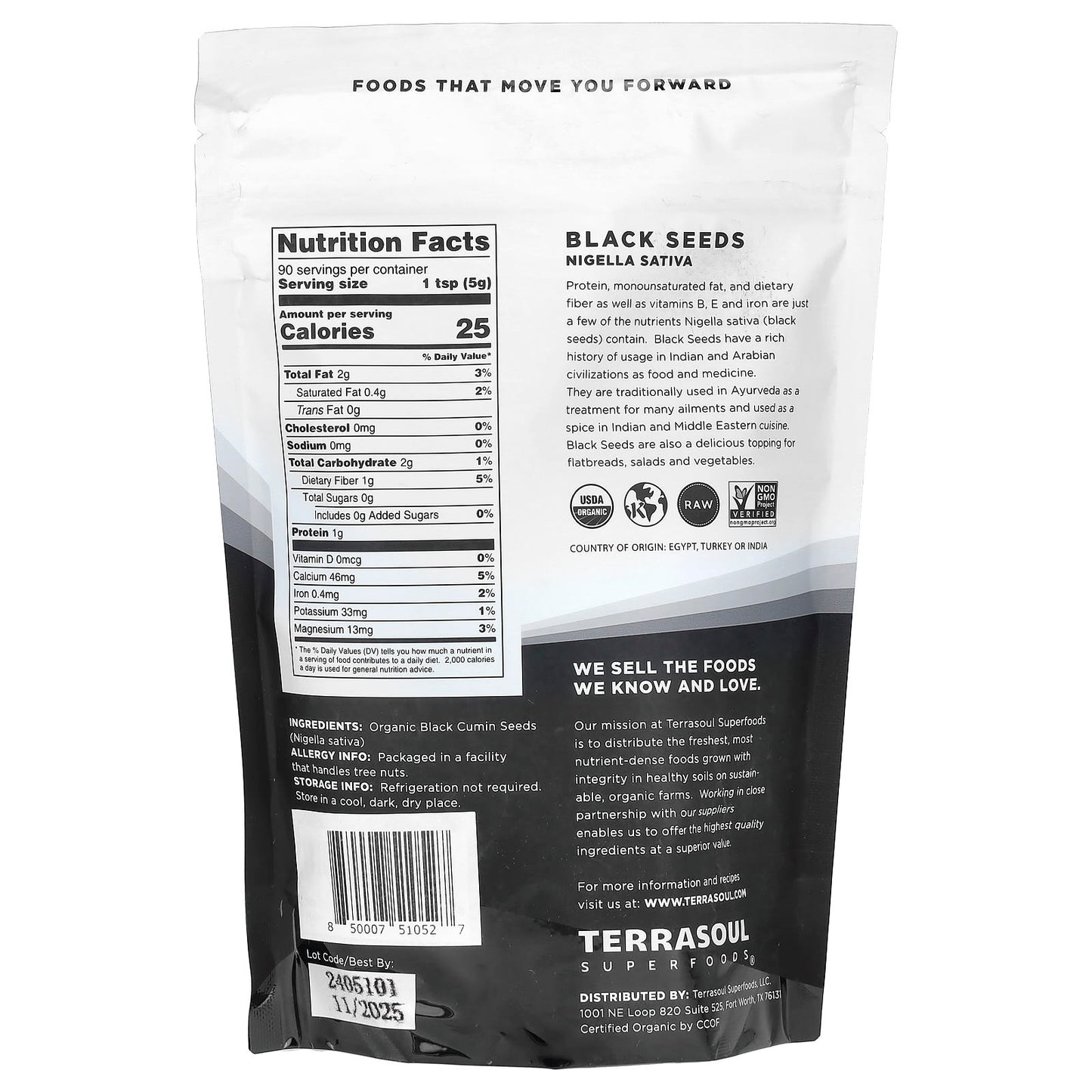 Terrasoul Superfoods, Black Seeds, Nigella Sativa, 16 oz (454 g) - Image 2