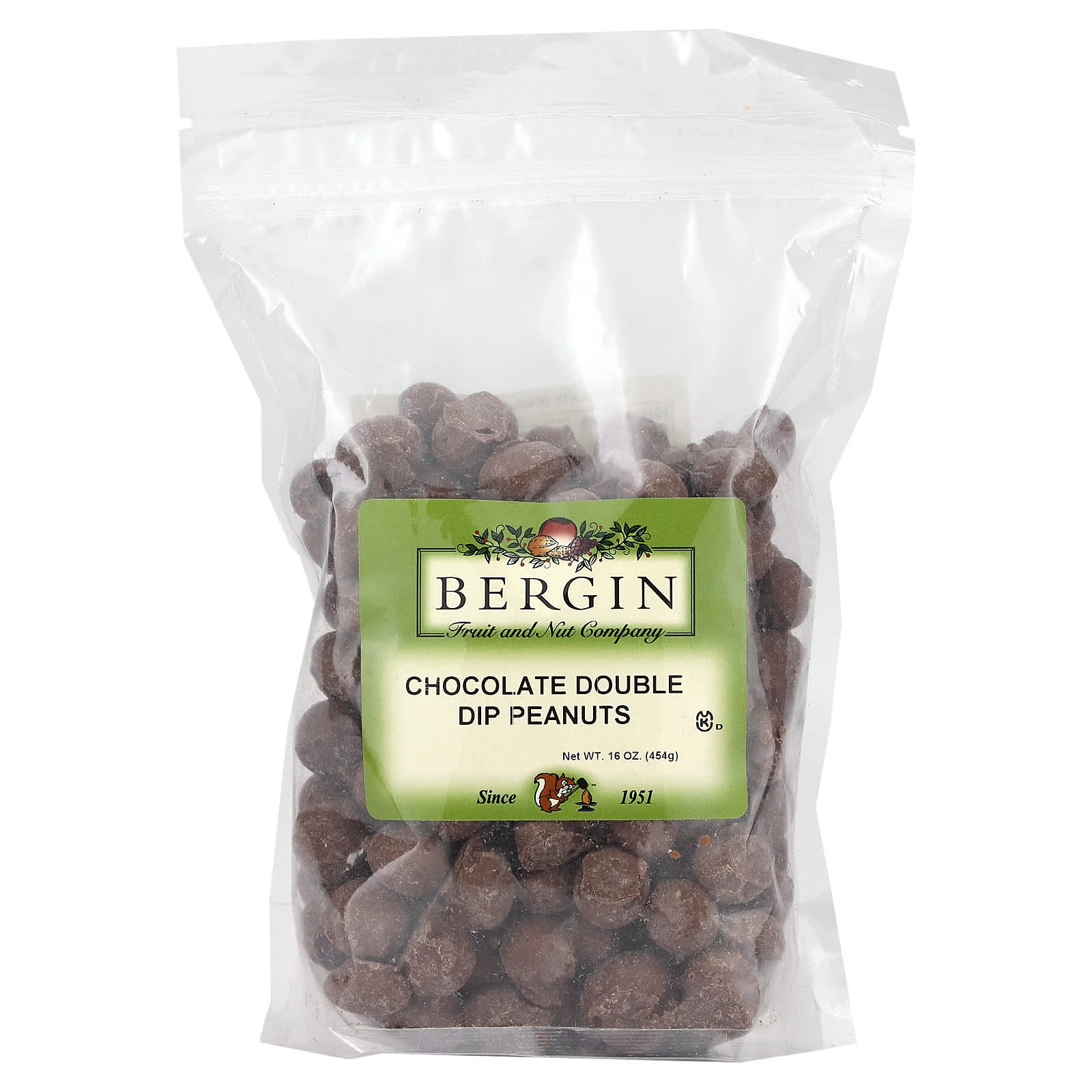 Delicious Chocolate Double Dip Peanuts by Bergin Fruit and Nut Company - 16 oz - Image 1