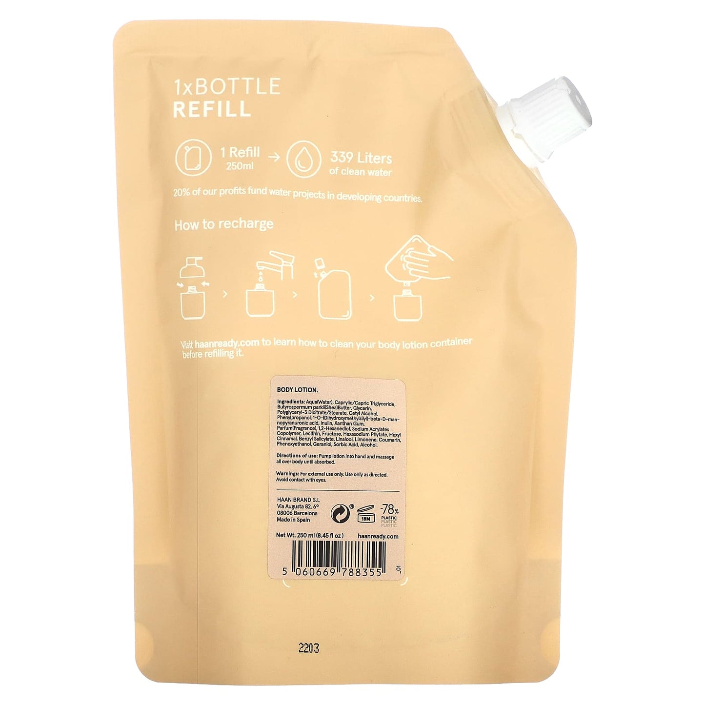 Wild Orchid Body Lotion Refill by Haan - 8.45 fl oz (250 ml) - Image 2