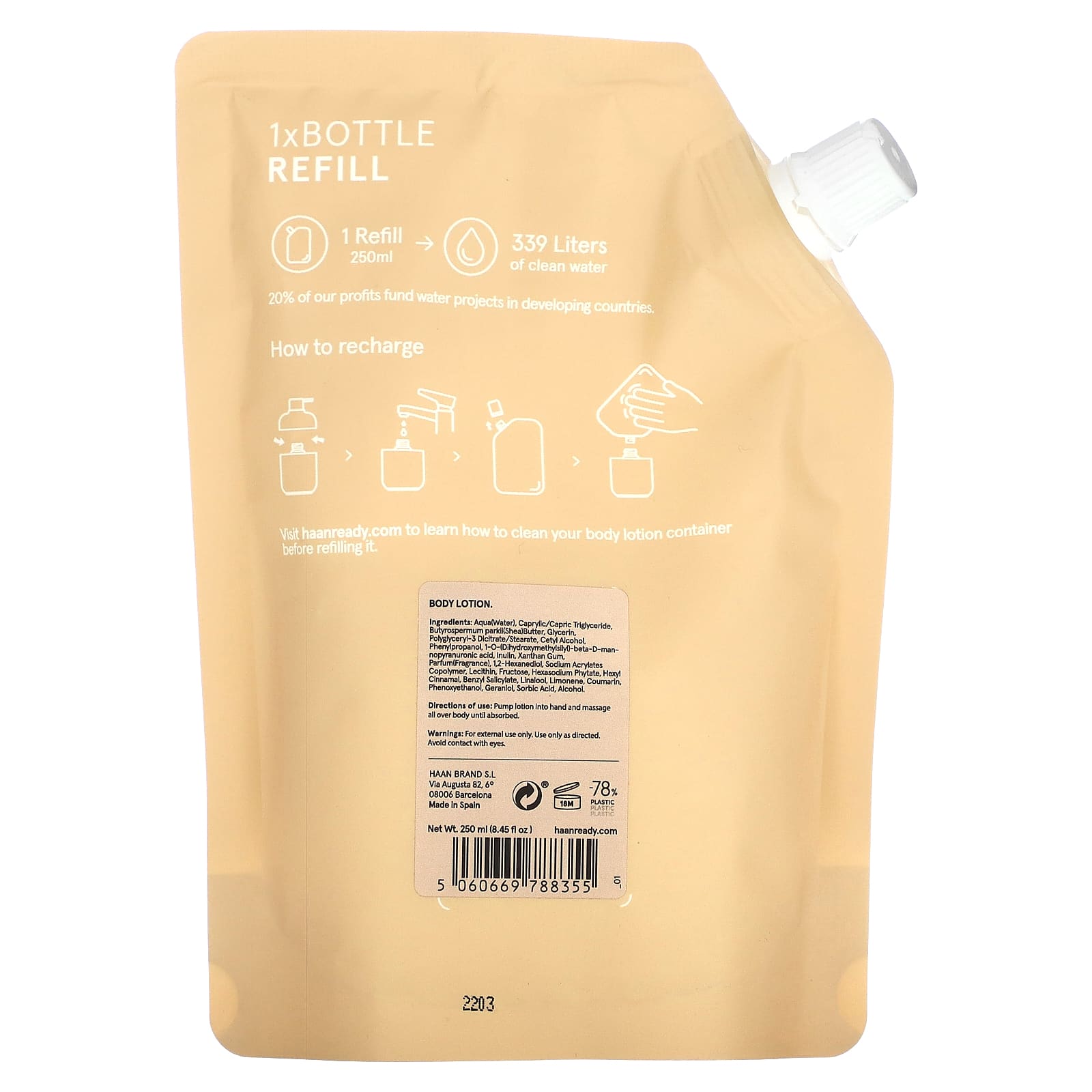 Wild Orchid Body Lotion Refill by Haan - 8.45 fl oz (250 ml) - Image 2