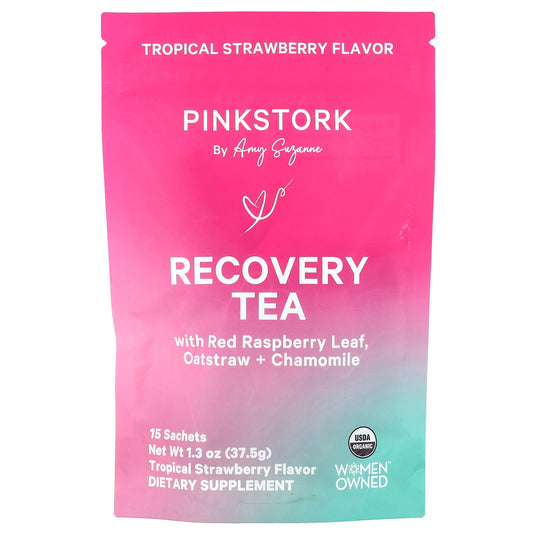 Pink Stork, Recovery Tea, Tropical Strawberry, 15 Sachets, 1.3 oz (37.5 g) - Image 1