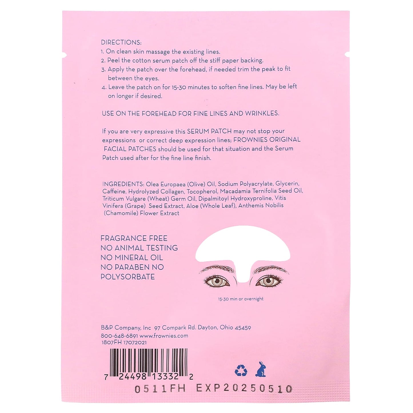Frownies Cotton Soft Forehead Serum Patch for Fine Lines & Wrinkles - Image 2