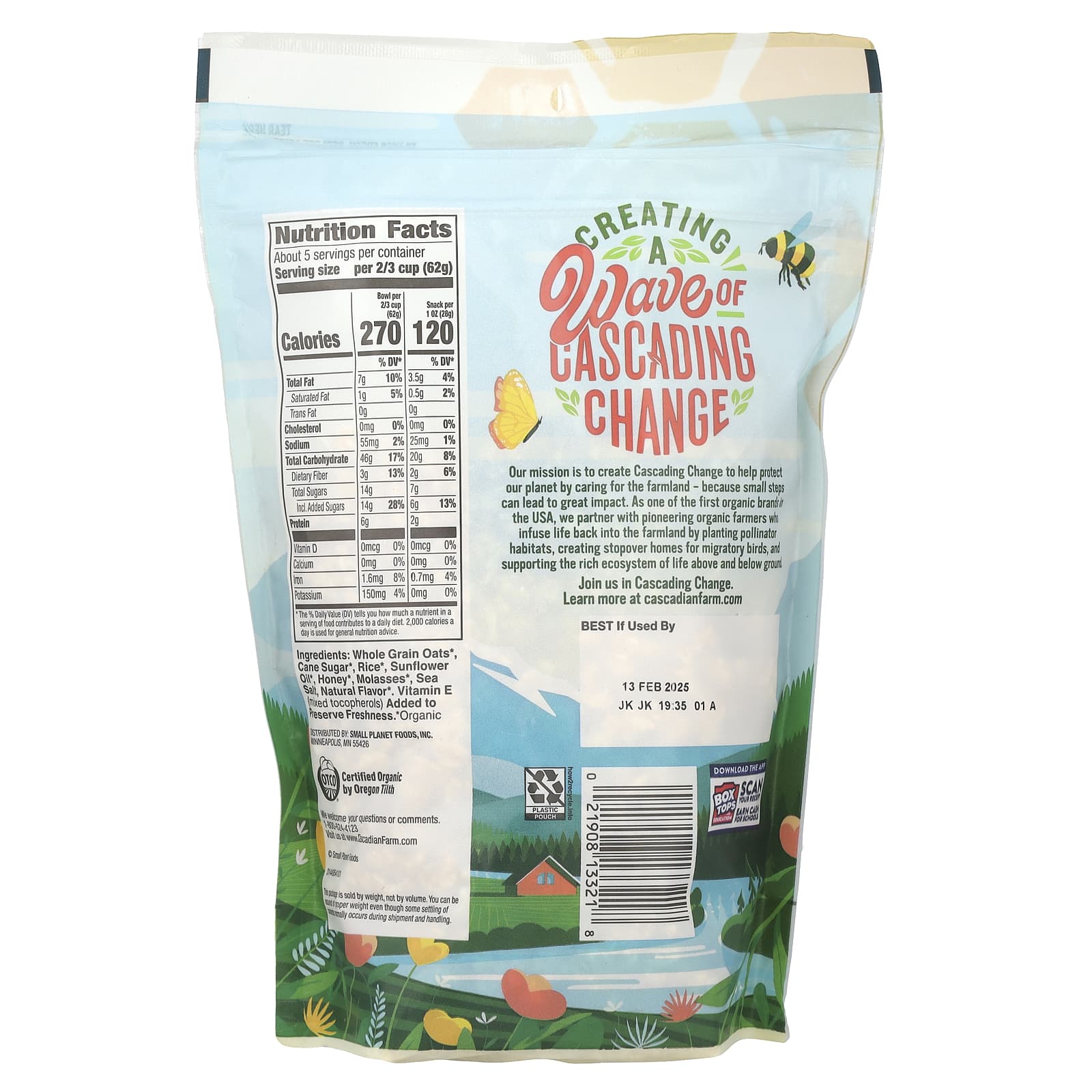 Cascadian Farm Organic Oats &amp; Honey Granola, 11 oz - Image 2