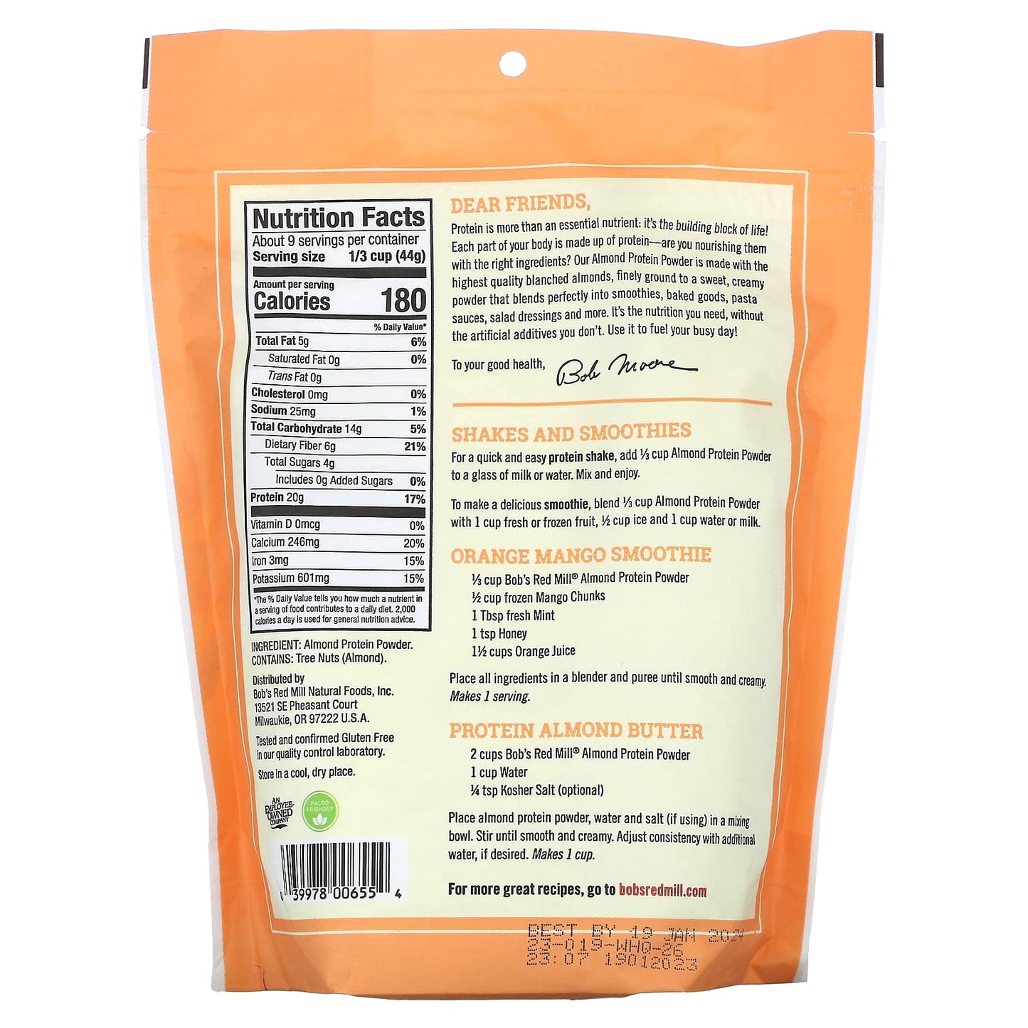Gluten Free Almond Protein Powder | 20g Protein Per Serving | Bob's Red Mill - Image 2