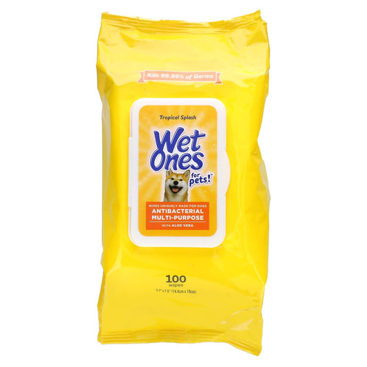 Wet Ones, For Pets!, Antibacterial Multi-Purpose Wipes, For Dogs, Tropical Splash, 100 Wipes - Image 1
