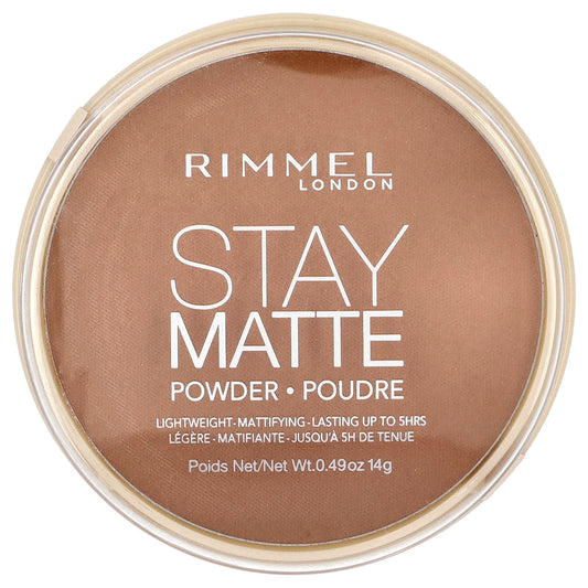 Rimmel London, Stay Matte, Lightweight-Mattifying Powder, 025 Toffee, 0.49 oz (14 g) - Image 1