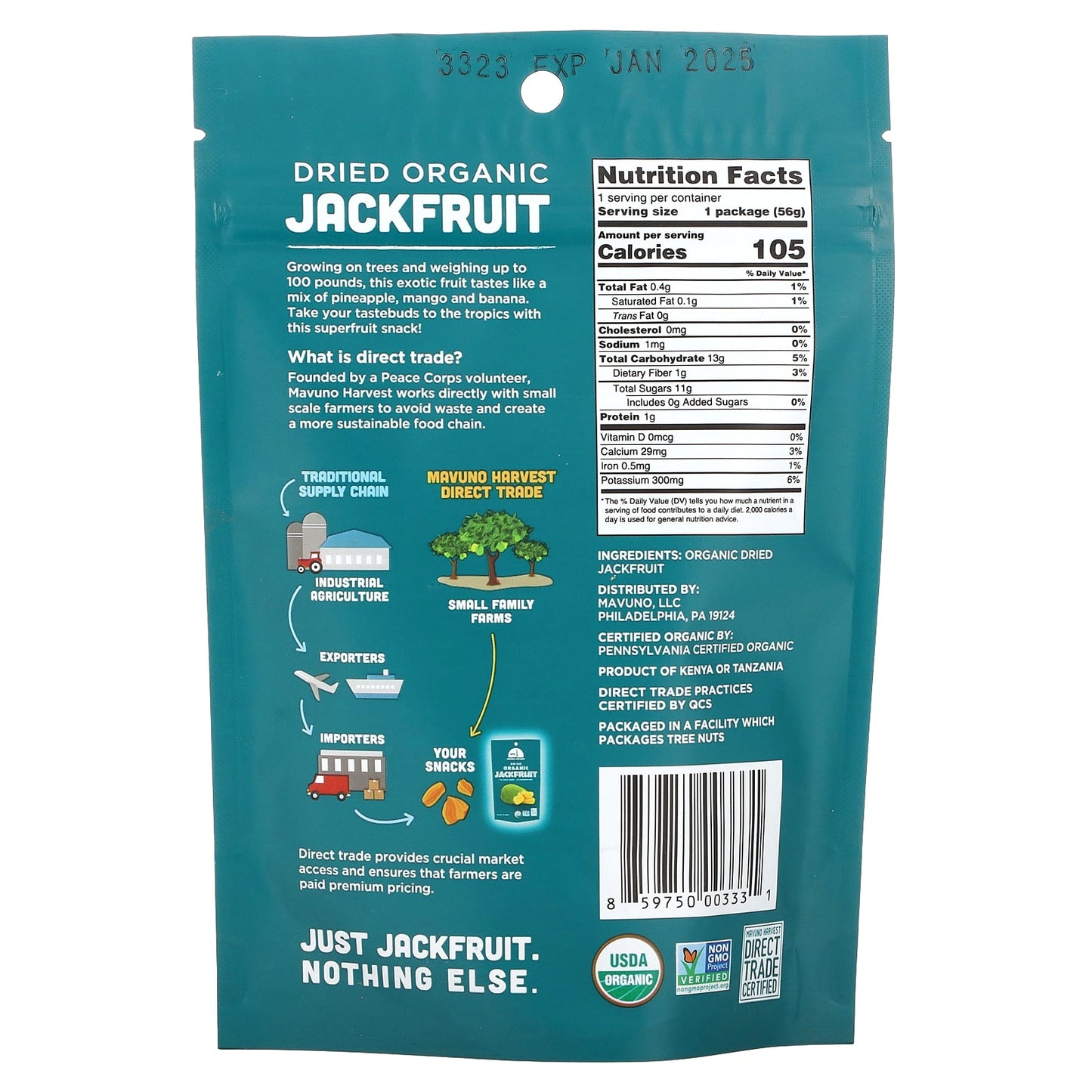 Mavuno Harvest, Organic Dried Jackfruit, 2 oz (56 g) - Image 2