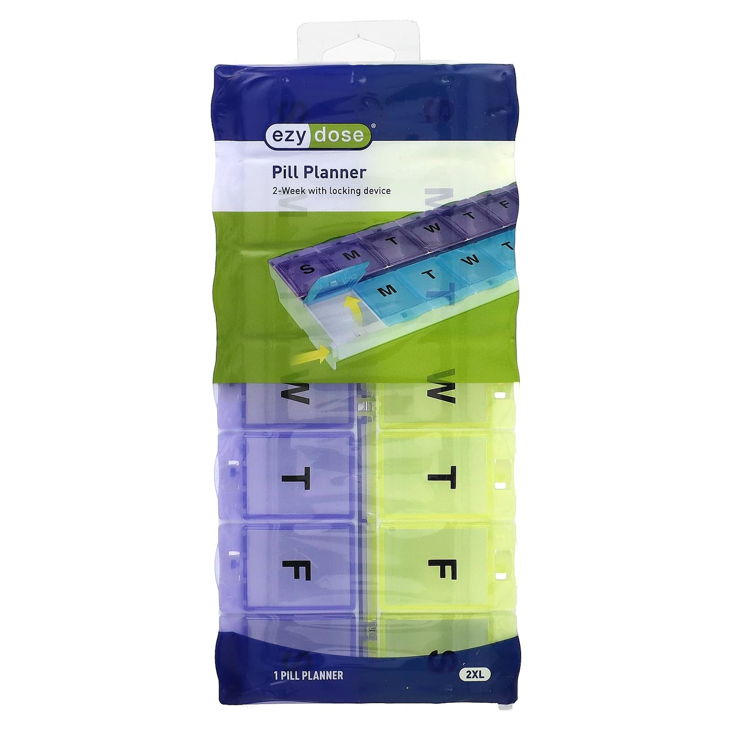 Ezy Dose 2-Week Pill Planner with Locking Device - Easy Medication Management - Image 1