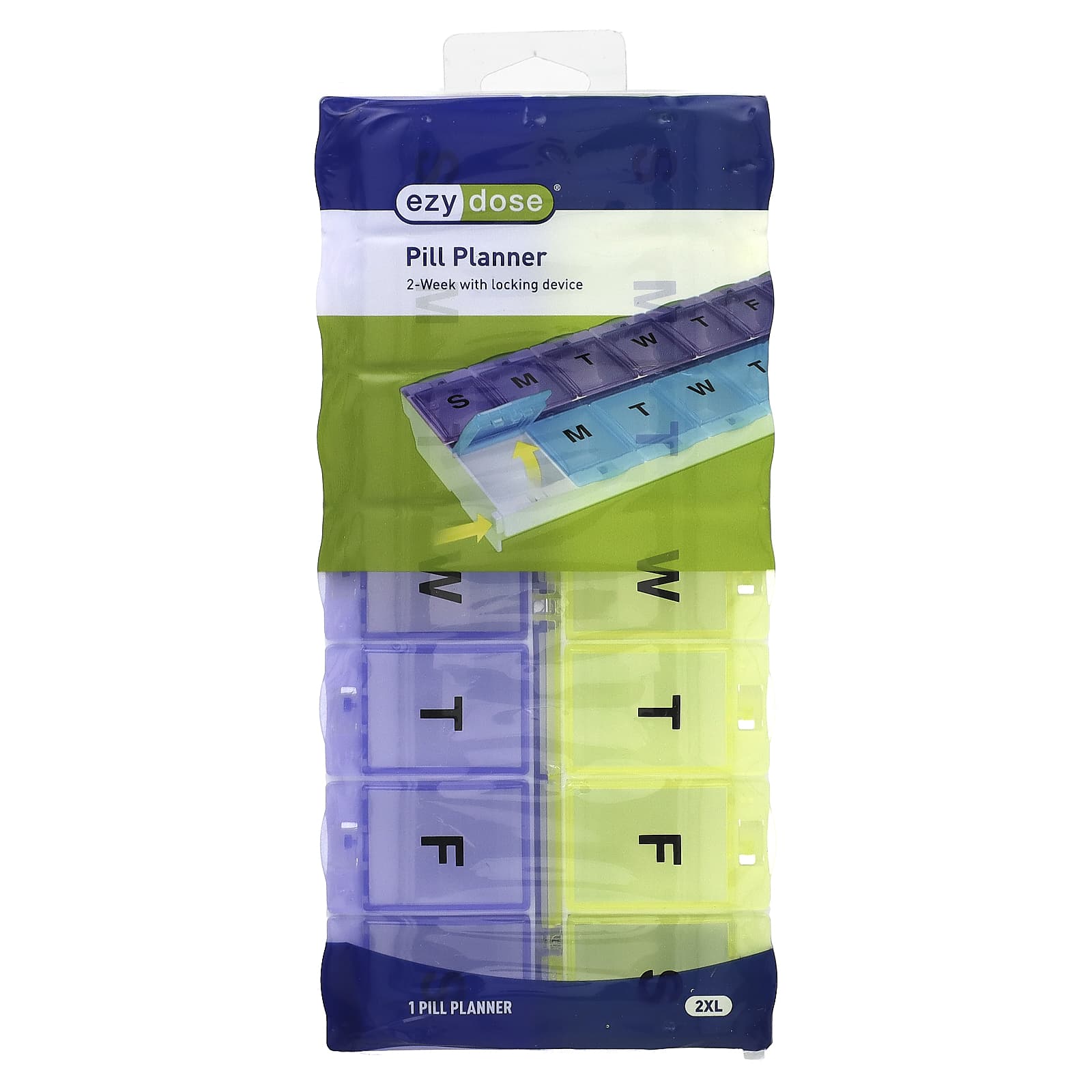 Ezy Dose 2-Week Pill Planner with Locking Device - Easy Medication Management - Image 1