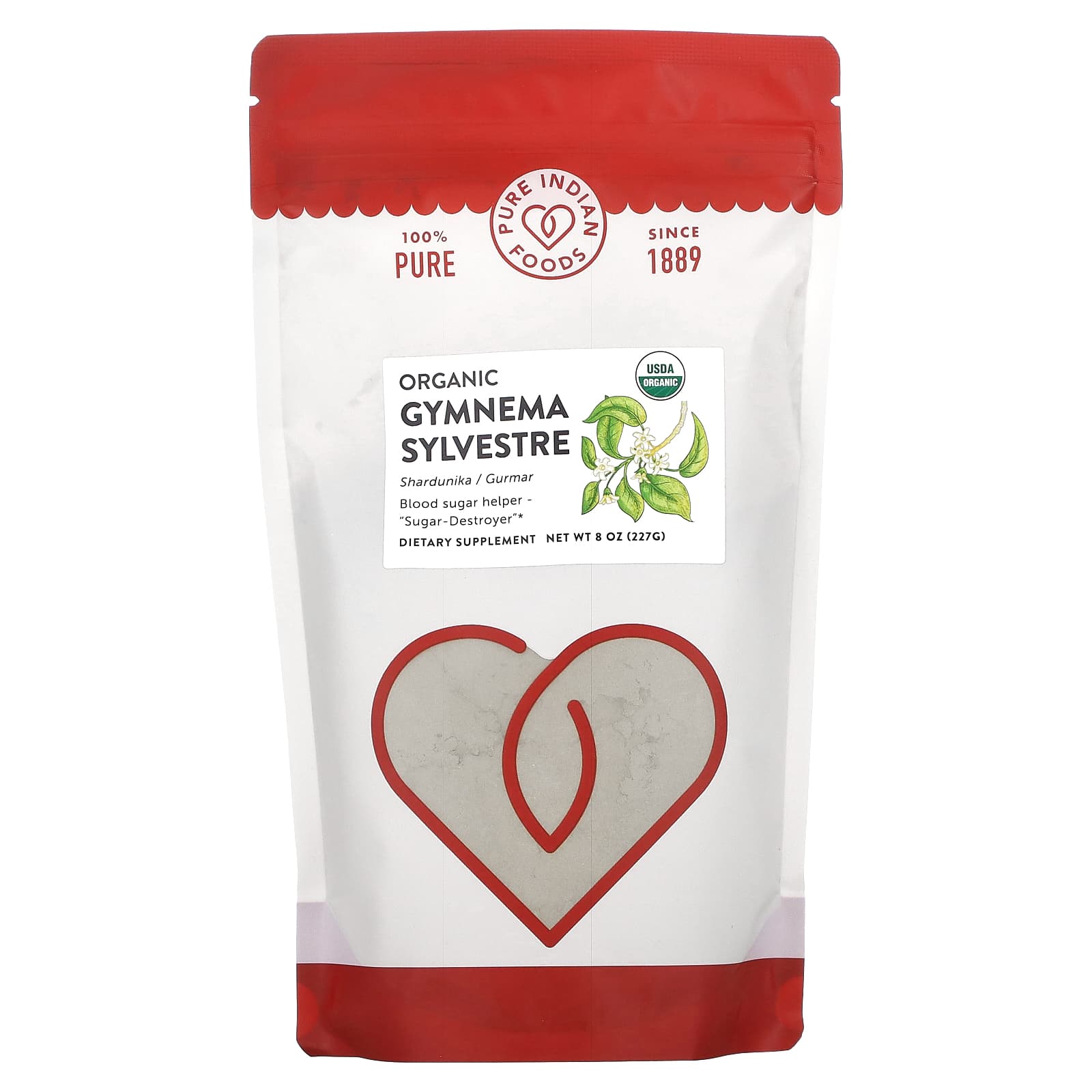 Pure Indian Foods, Organic Gymnema Sylvestre, 8 oz (227 g) - Image 1