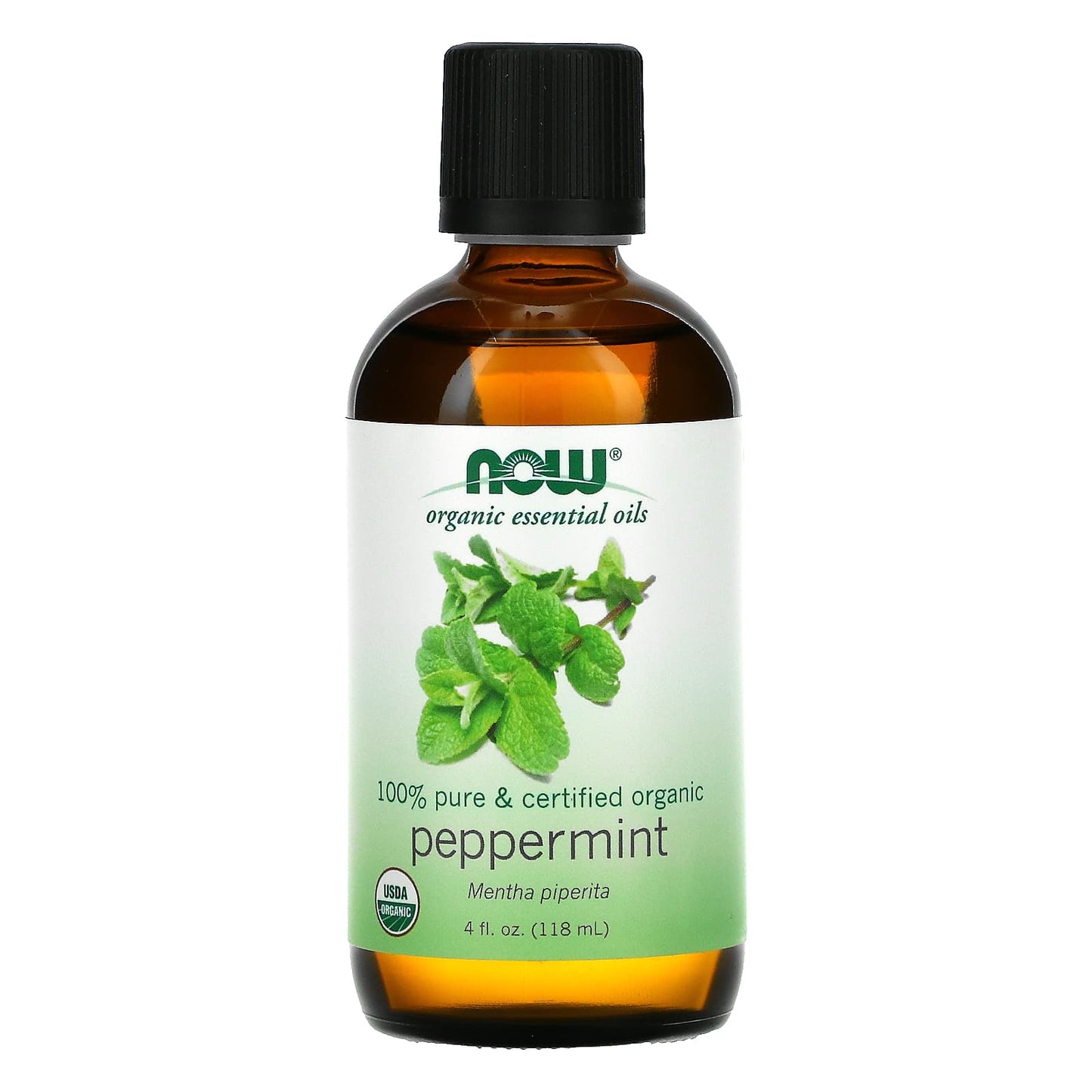 NOW Foods, Organic Essential Oils, Peppermint, 4 fl oz (118 ml) - Image 1
