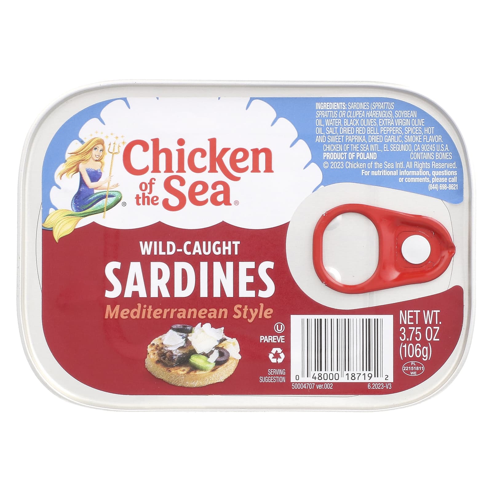Wild-Caught Mediterranean Sardines by Chicken of the Sea, 3.75 oz (106 g) - Image 1