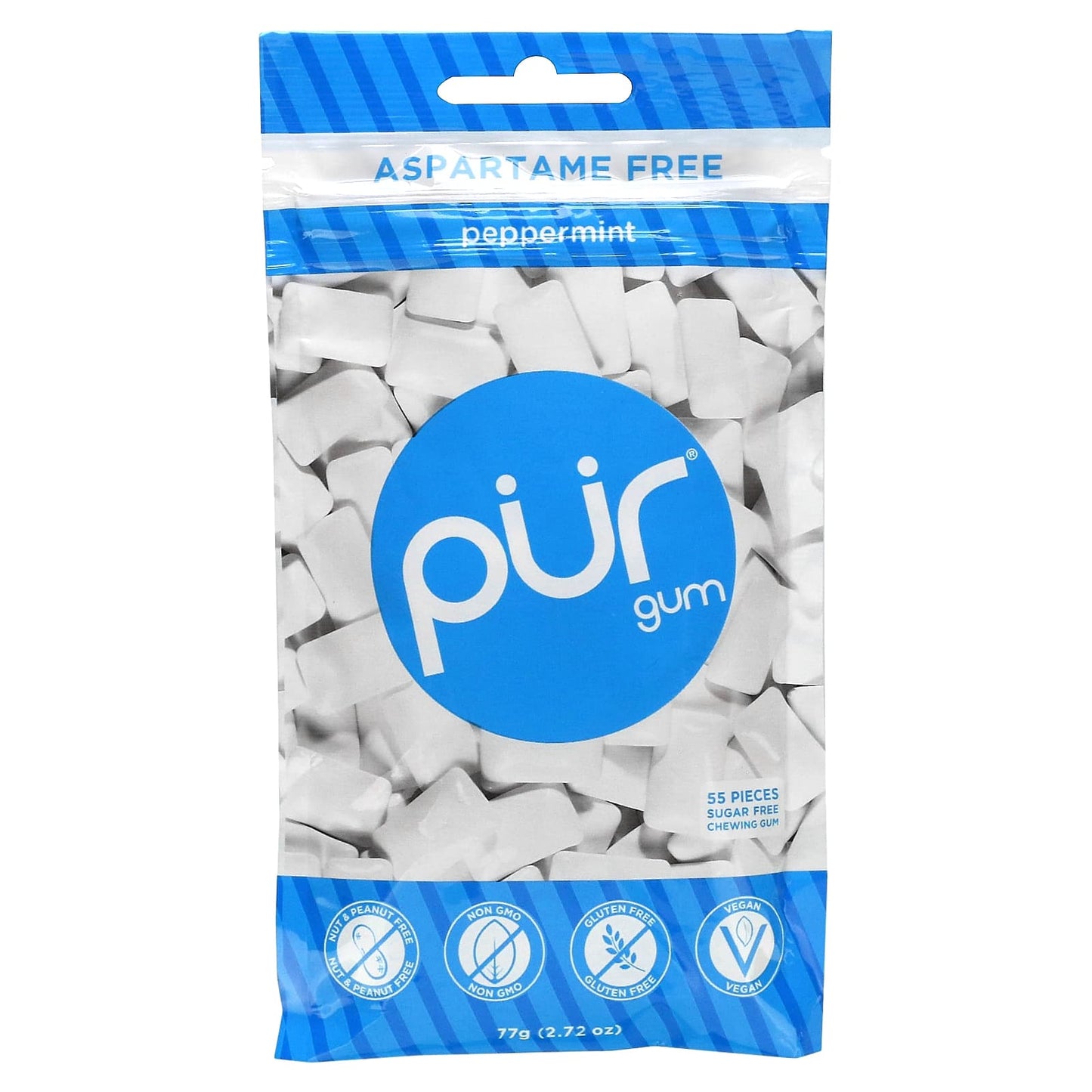 The PUR Company, Chewing Gum, Peppermint, 55 Pieces, 2.72 oz (77 g) - Image 1