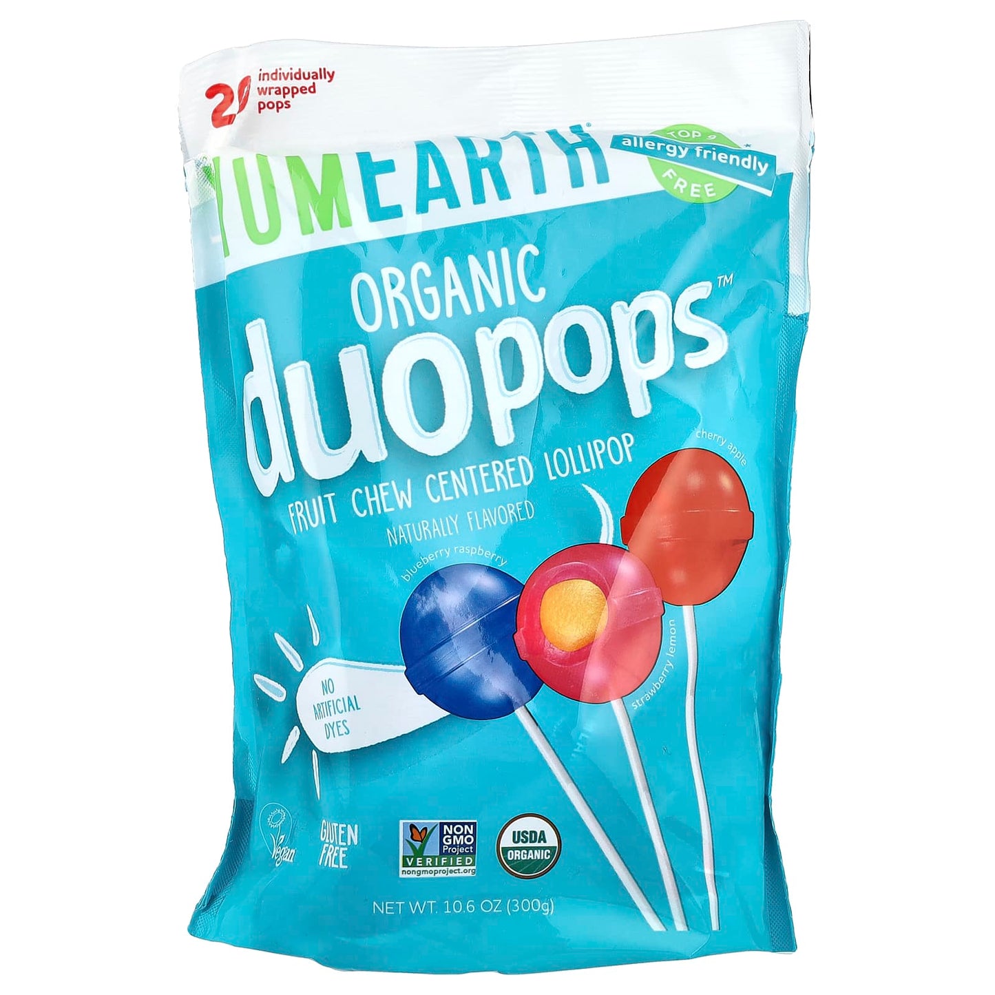 YumEarth, Organic Duopops™, Variety, 20 Pops,10.6 oz (300 g) - Image 1