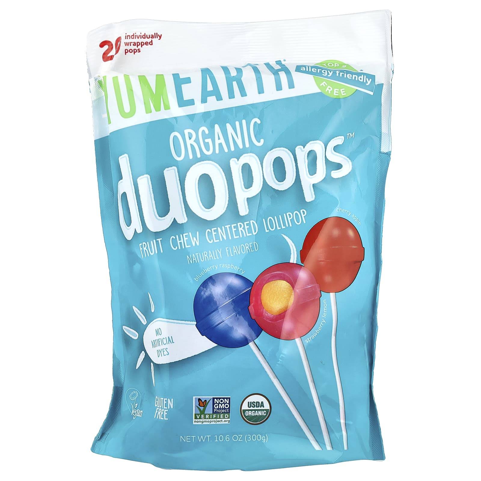 YumEarth, Organic Duopops™, Variety, 20 Pops,10.6 oz (300 g) - Image 1