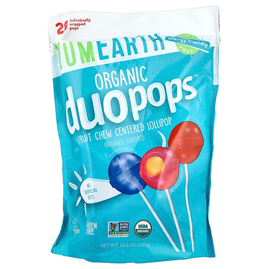 YumEarth, Organic Duopops™, Variety, 20 Pops,10.6 oz (300 g) - Image 1