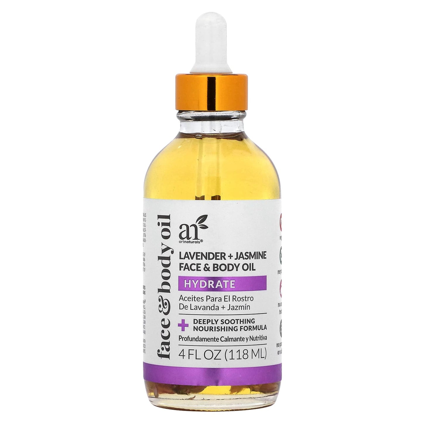 Lavender + Jasmine Face & Body Oil for Softer, Brighter Skin - 4 fl oz - Image 1
