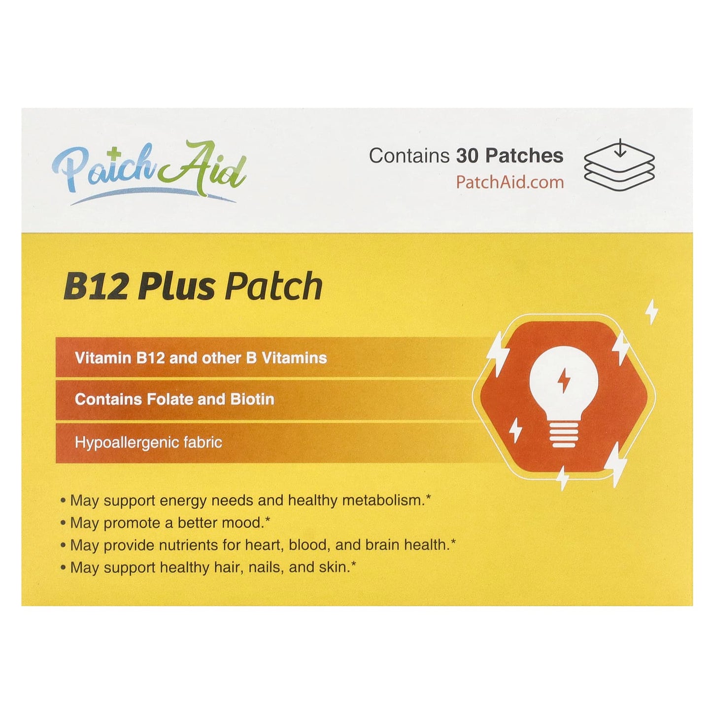 PatchAid, B12 Plus Patch, 30 Patches - Image 1