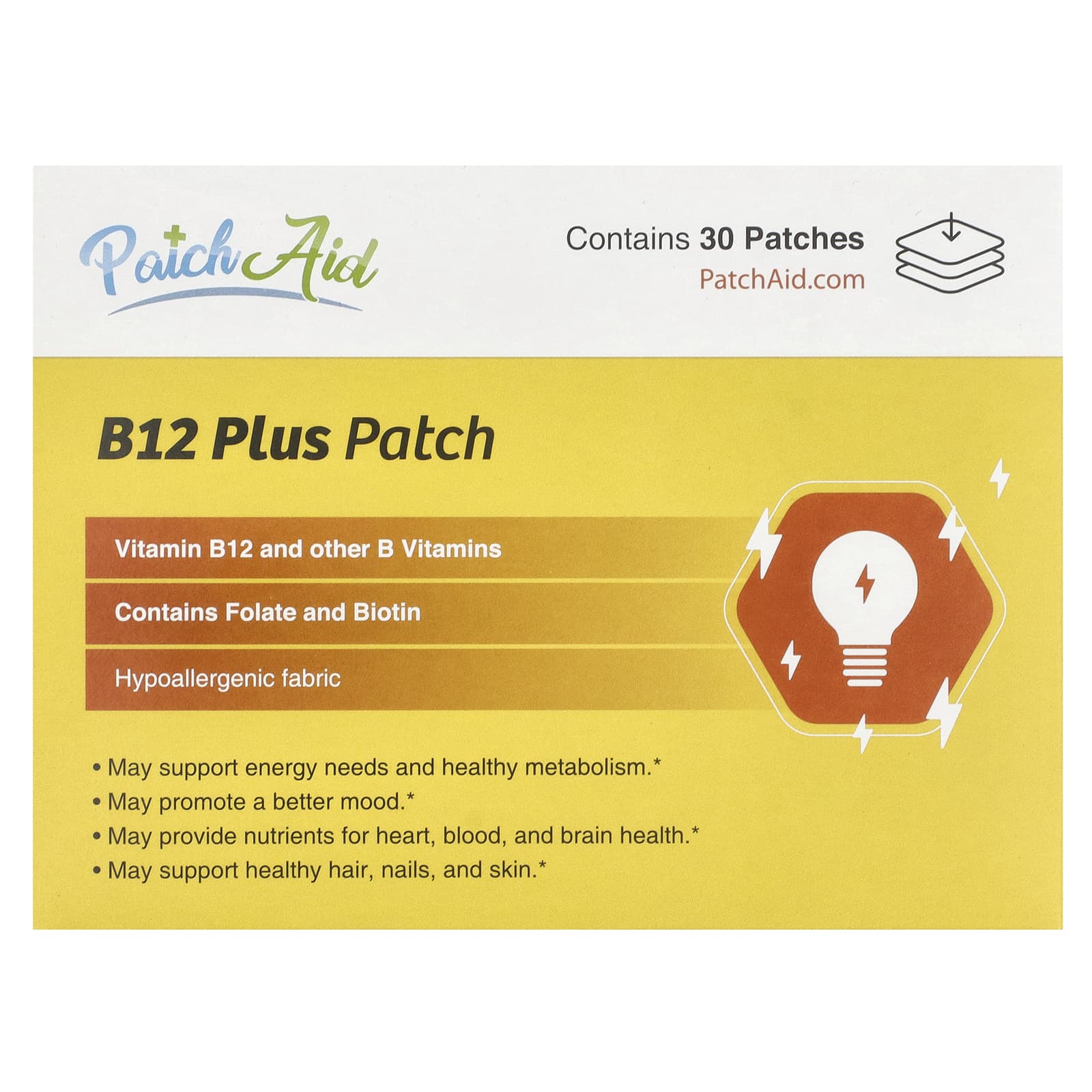 PatchAid, B12 Plus Patch, 30 Patches - Image 1