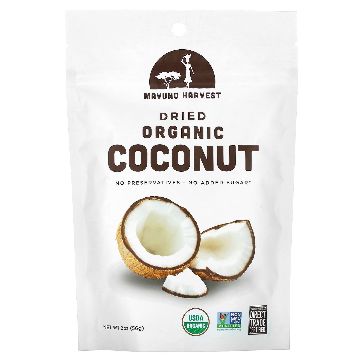 Mavuno Harvest, Organic Dried Coconut, 2 oz (56 g) - Image 1