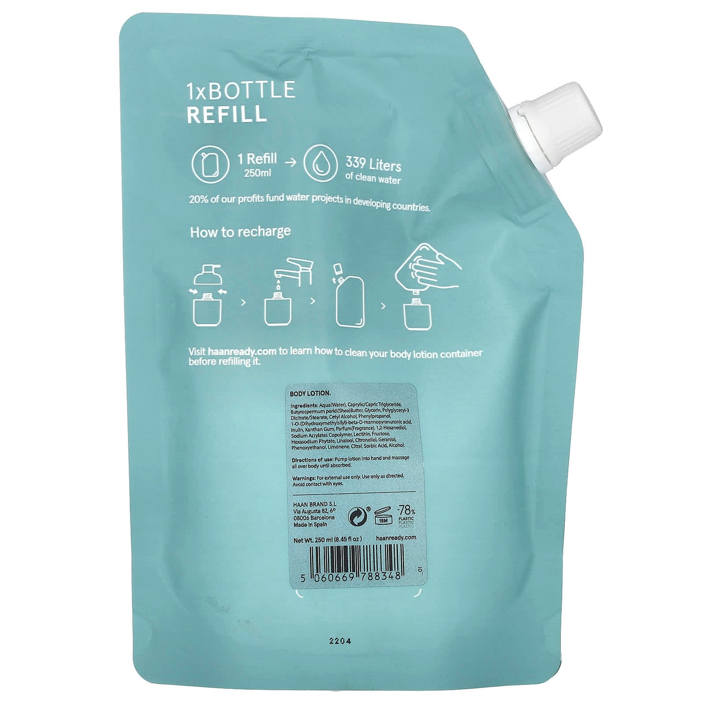 Haan Body Lotion Refill, Forest Grace, Paraben-Free & Natural Ingredients - Image 2